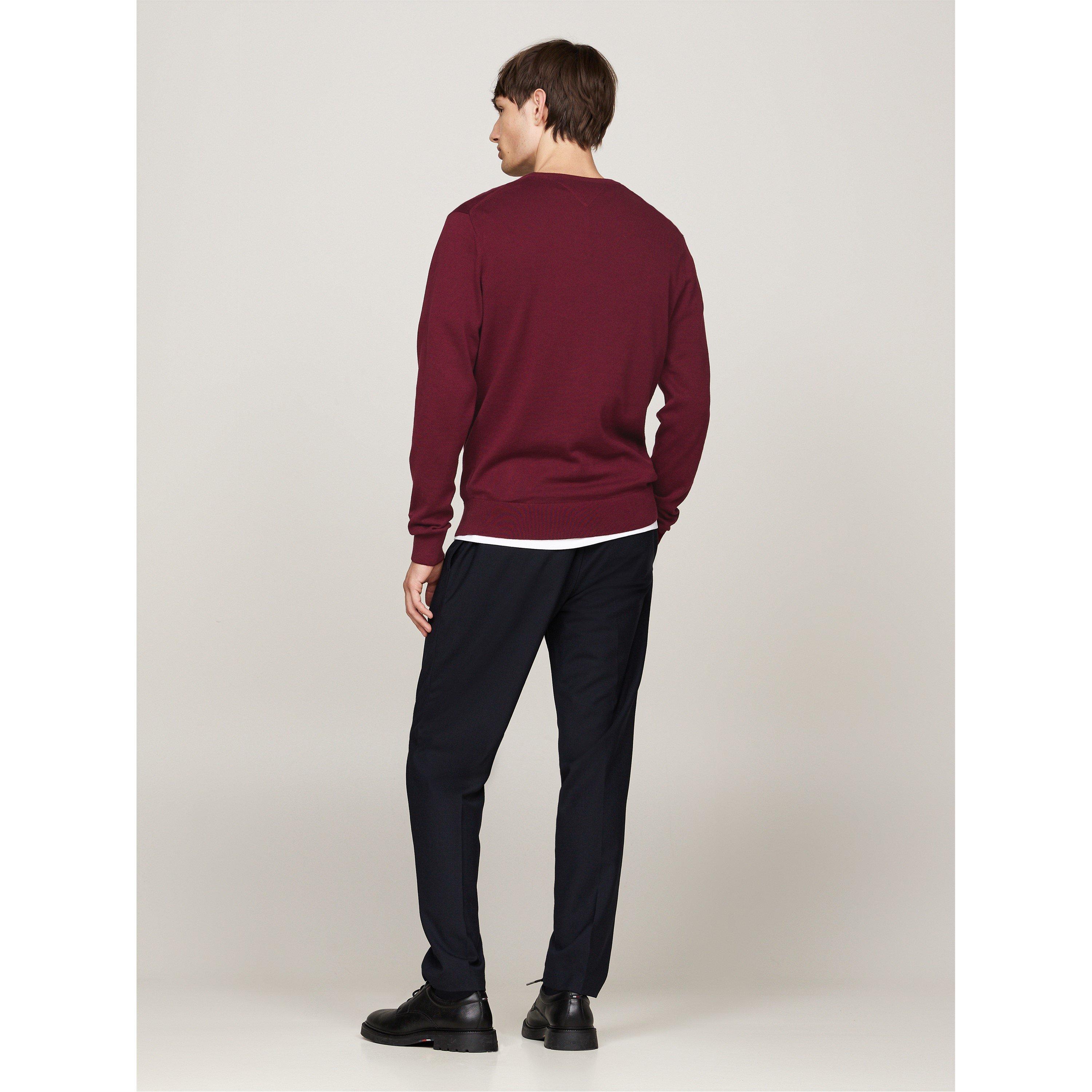 Deep Rouge - Tommy Hilfiger - Essential Cotton Crew Neck Pullover sweater - 5