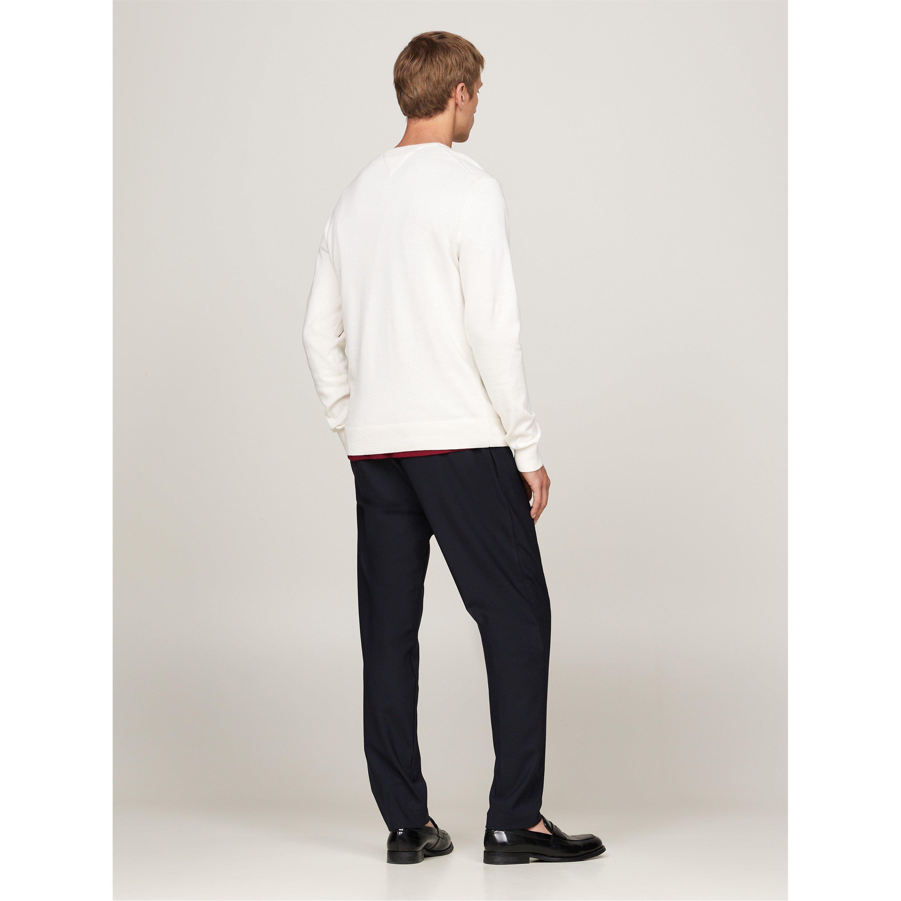 Ivory - Tommy Hilfiger - Essential Cotton Crew Neck Pullover sweater - 3