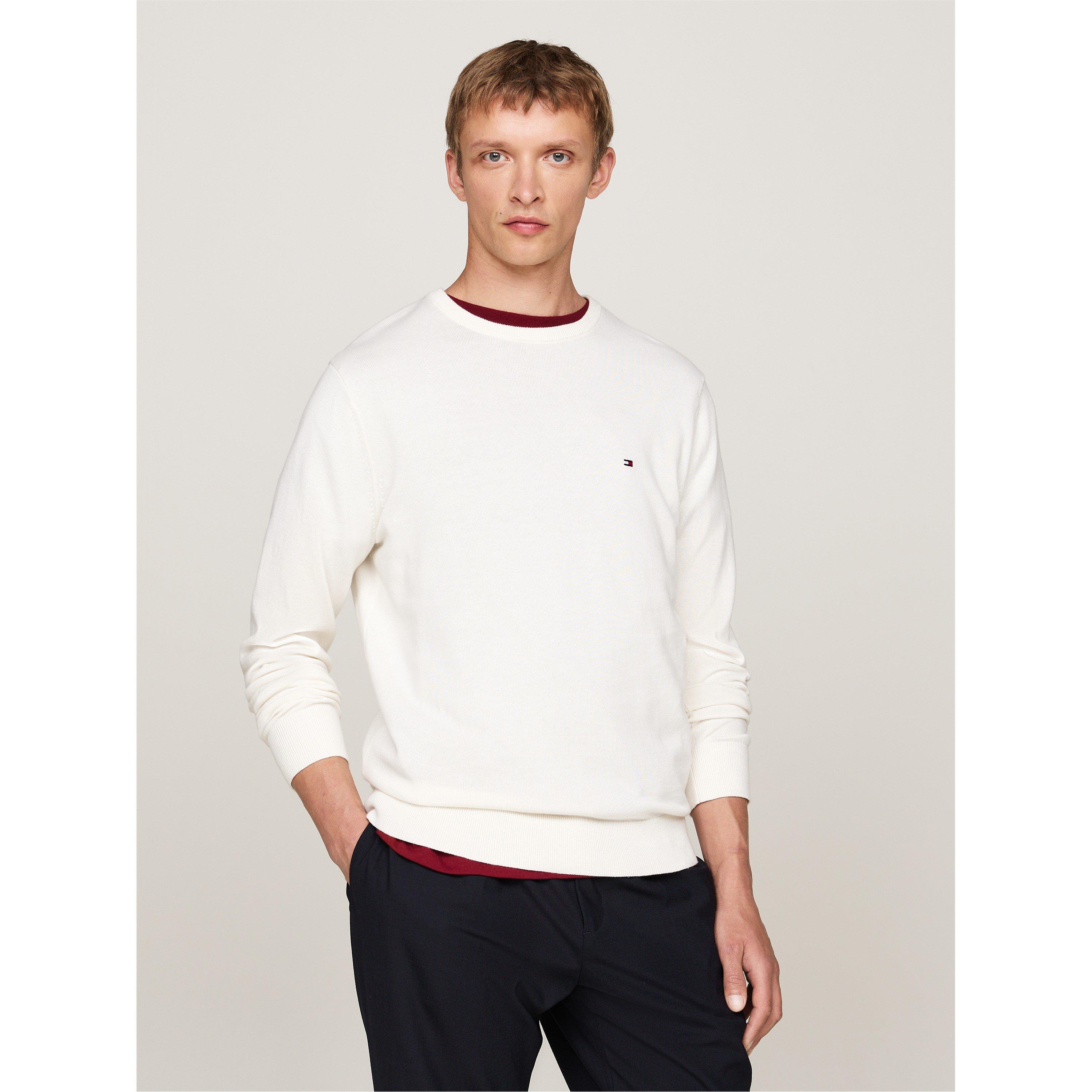 Ivory - Tommy Hilfiger - Essential Cotton Crew Neck Pullover sweater - 5