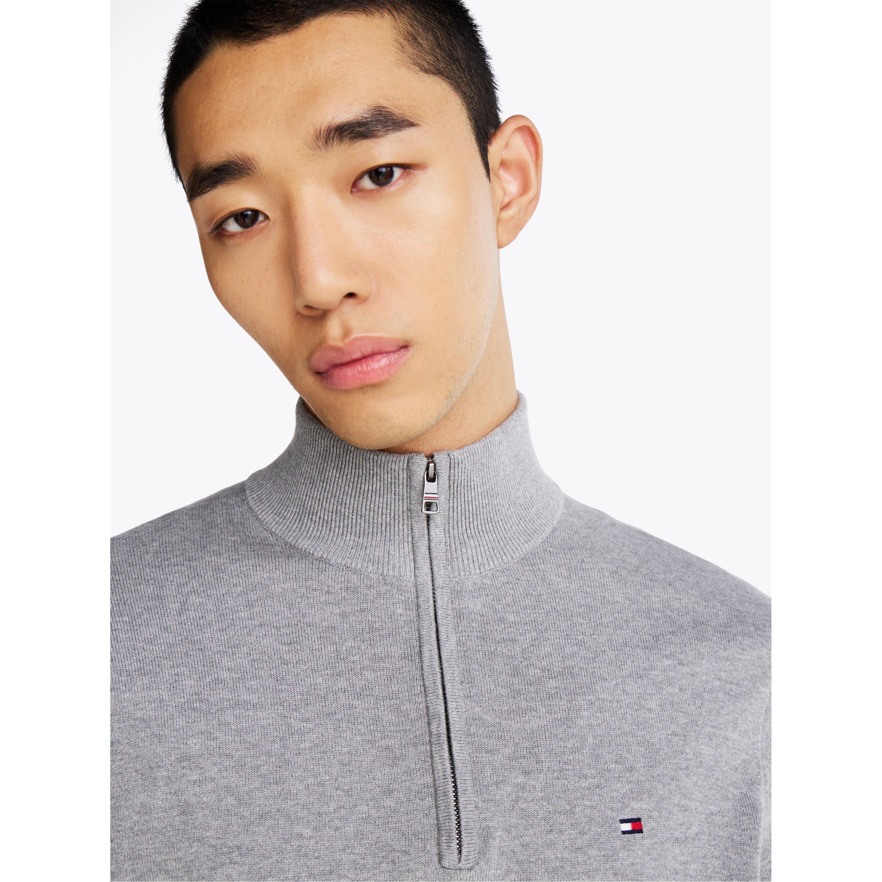 Medium Grey P91 - Tommy Hilfiger - Half-zip sweater - 5