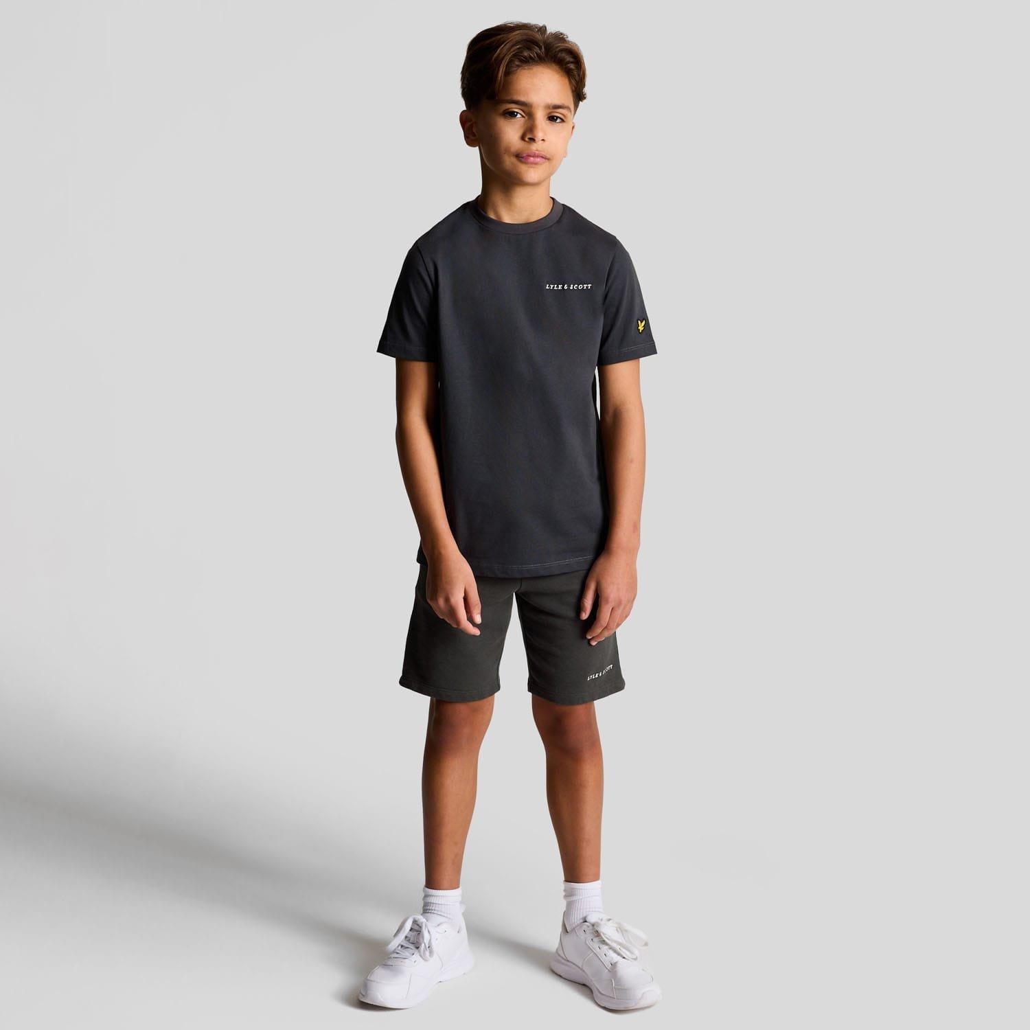 Gunmetal - Lyle and Scott - Script Embroidered Sweat Shorts - 2