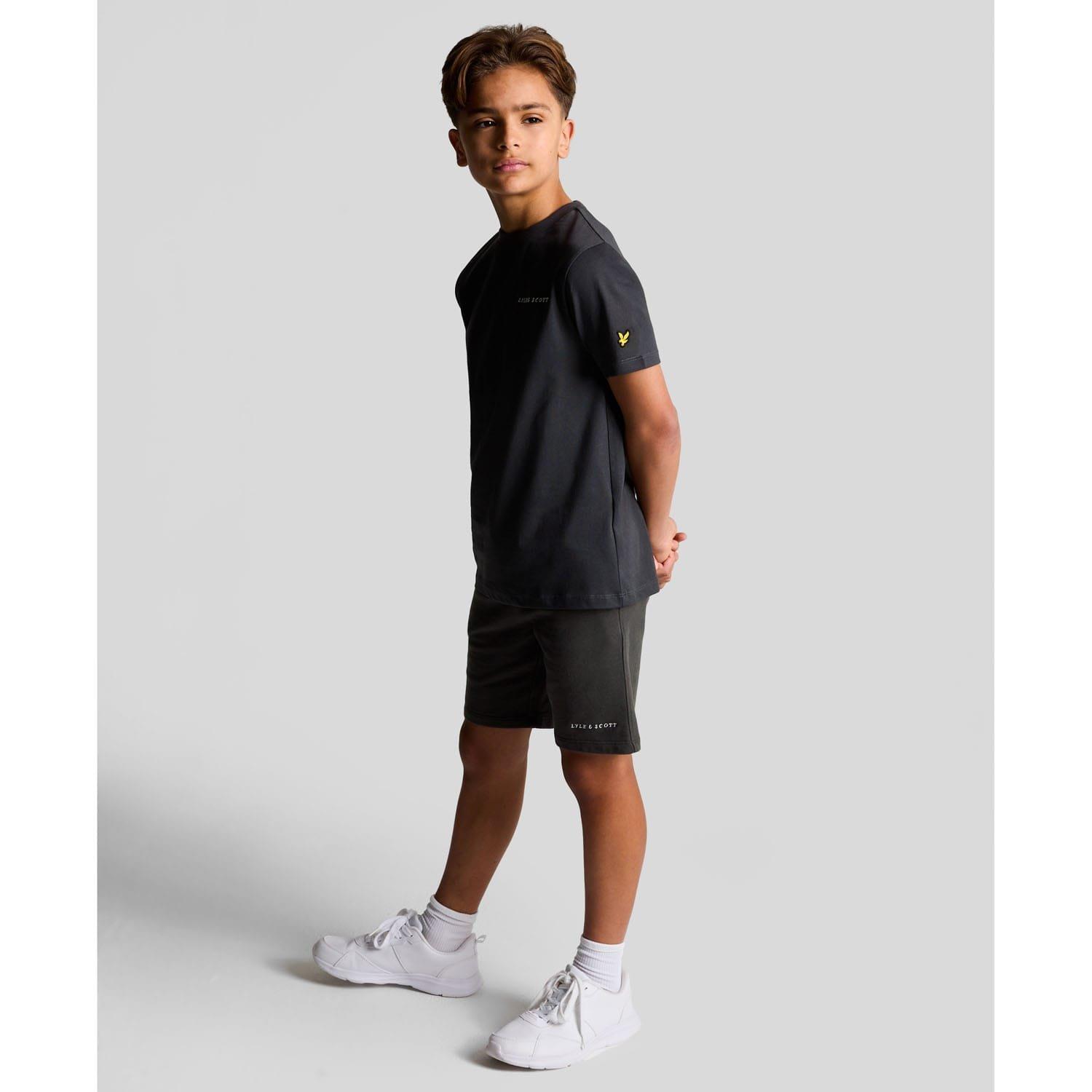 Gunmetal - Lyle and Scott - Script Embroidered Sweat Shorts - 3