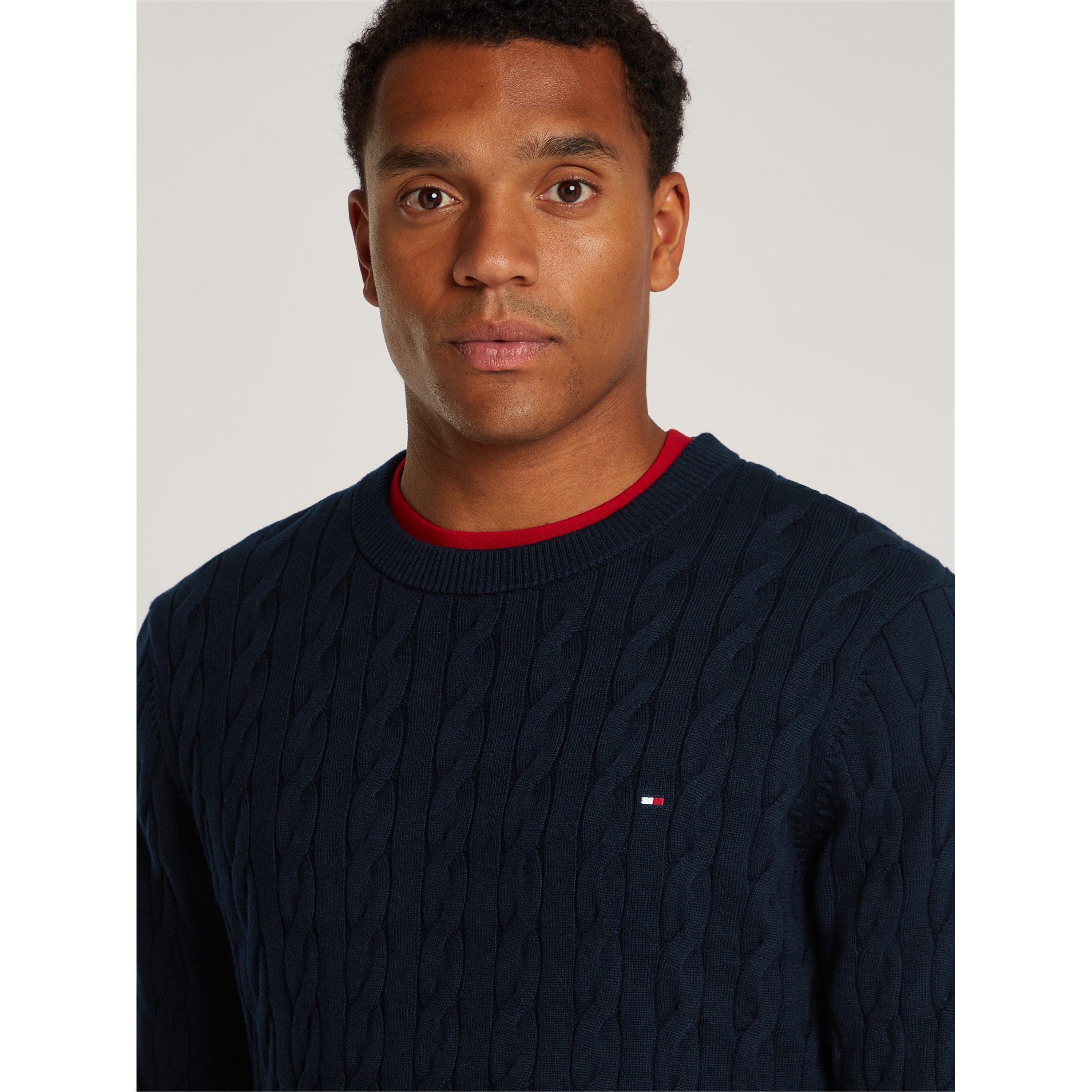 Desert Sky - Tommy Hilfiger - Classic Cotton Cable Crew Neck - 5