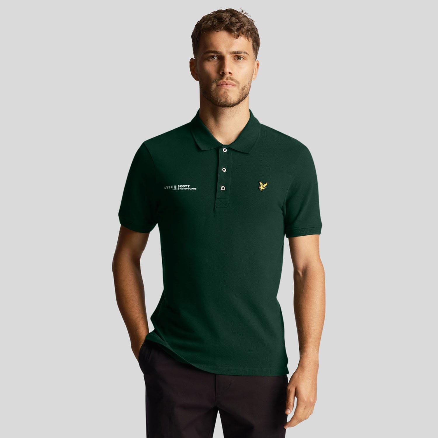 Green - Lyle and Scott - Co-Ordinate Print Plain Polo Shirt - 1