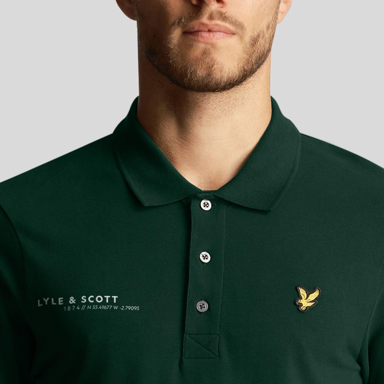 Green - Lyle and Scott - Co-Ordinate Print Plain Polo Shirt - 4
