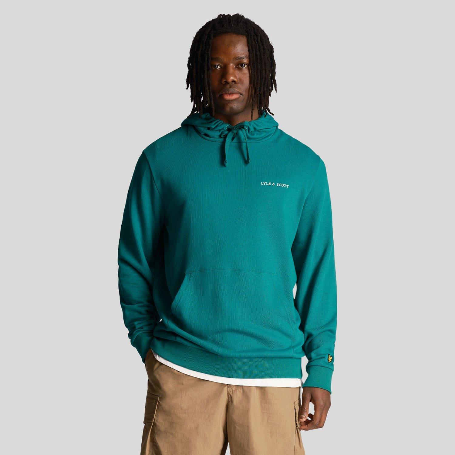Green - Lyle and Scott - Loopback Embroidered Hoodie - 1