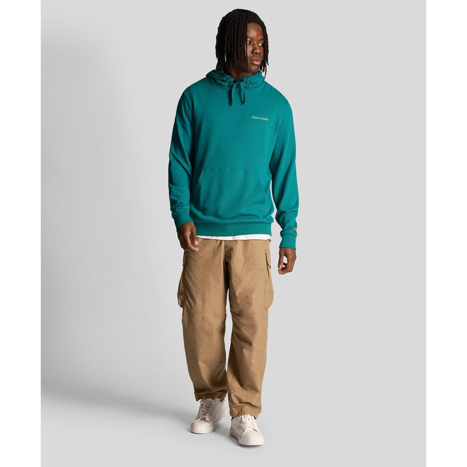 Green - Lyle and Scott - Loopback Embroidered Hoodie - 2