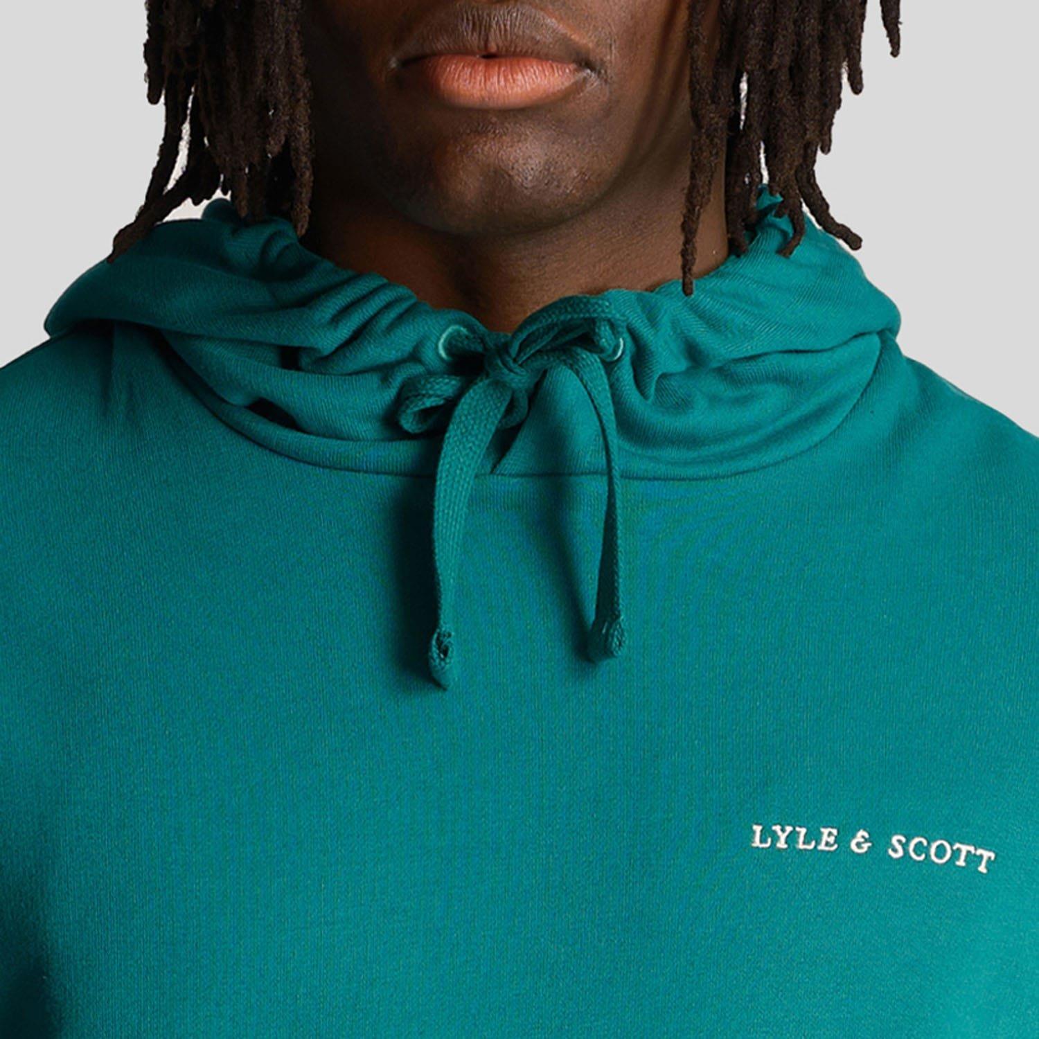 Green - Lyle and Scott - Loopback Embroidered Hoodie - 4