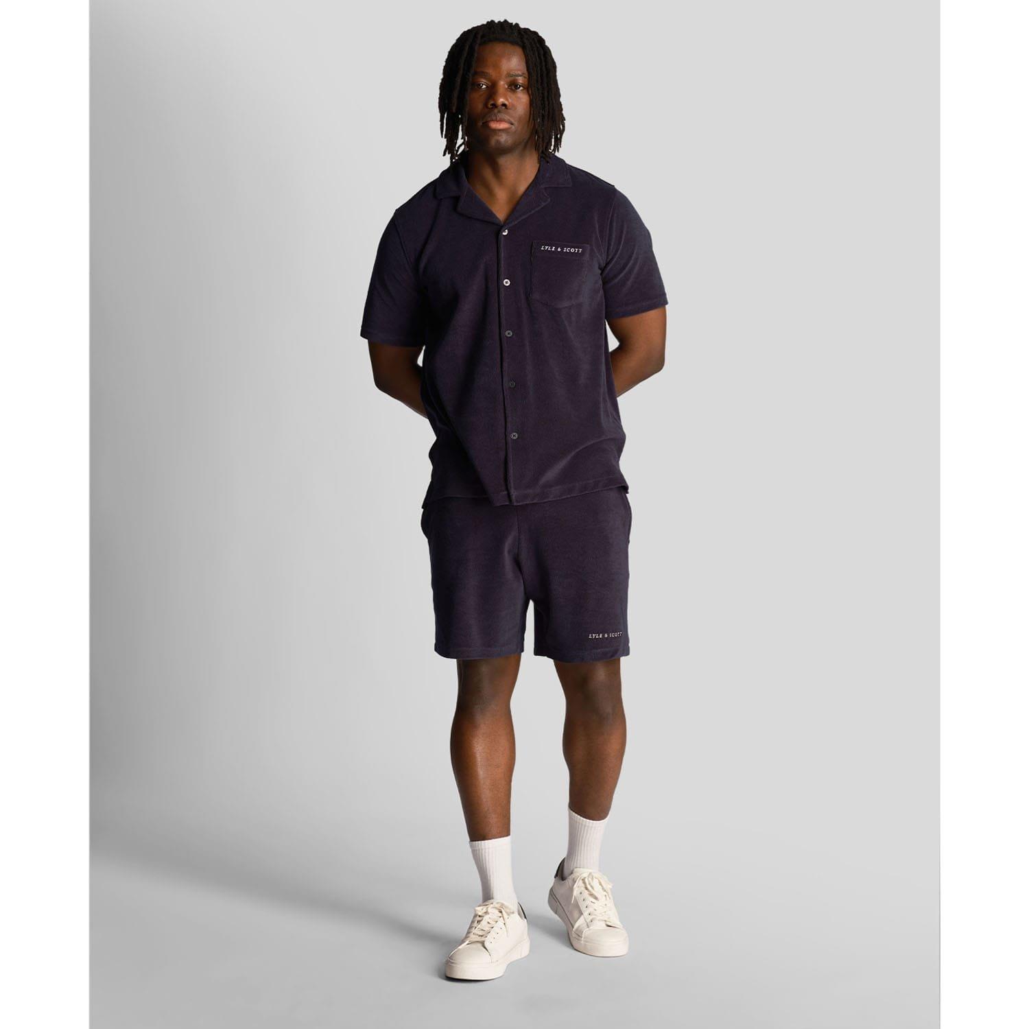 Navy - Lyle and Scott - Towelling Resort Shirt - 2