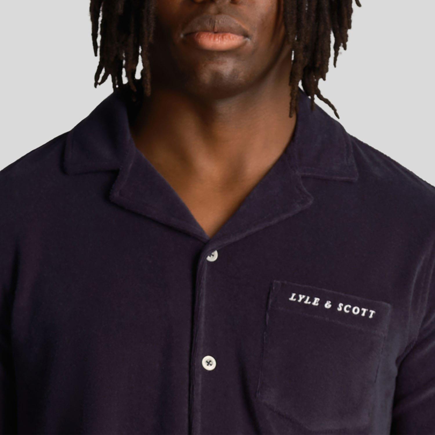 Navy - Lyle and Scott - Towelling Resort Shirt - 4