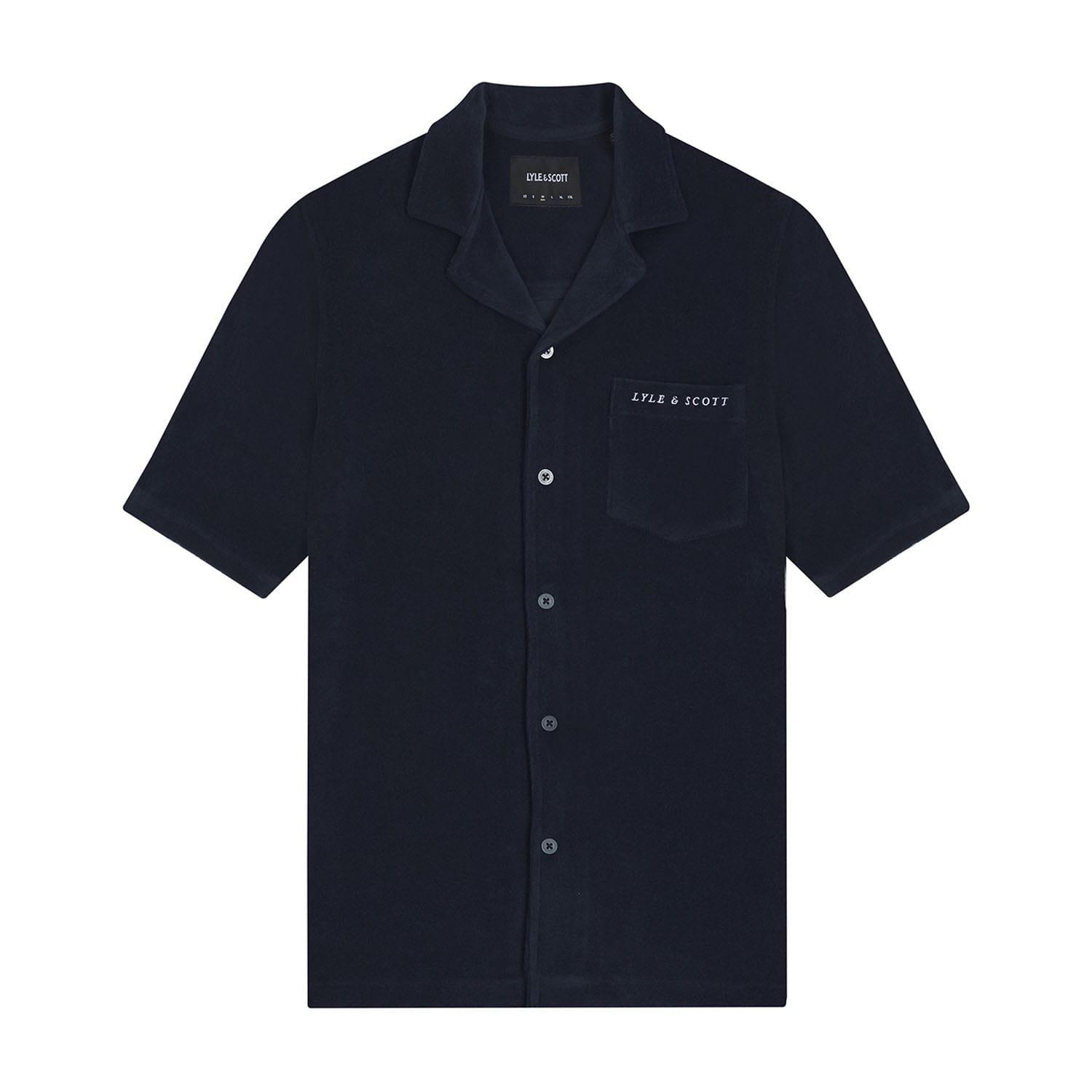 Navy - Lyle and Scott - Towelling Resort Shirt - 5