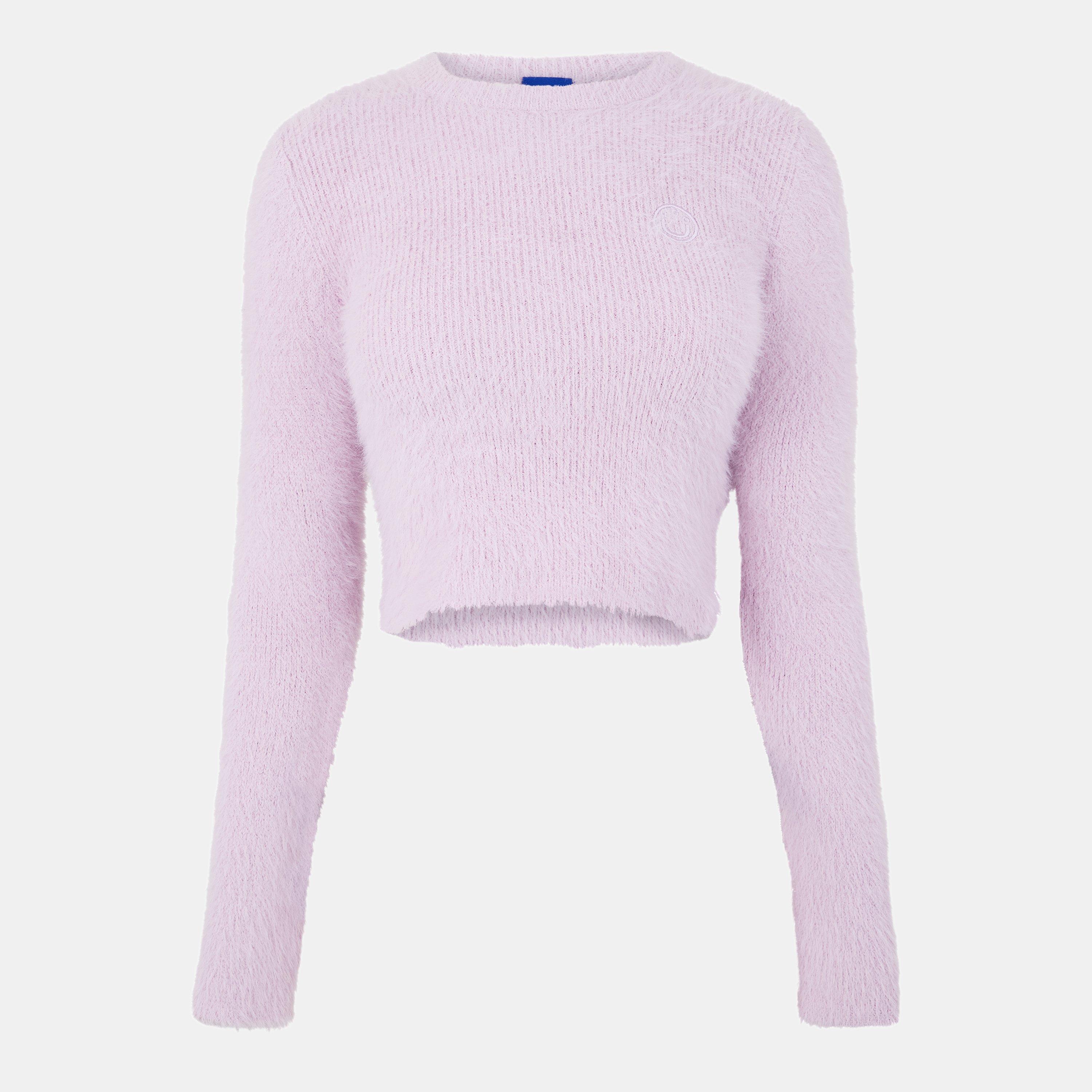 Hugo Women's Blue Fine Knit Crew Neck Jumper - Lt/Pstl Purple - L