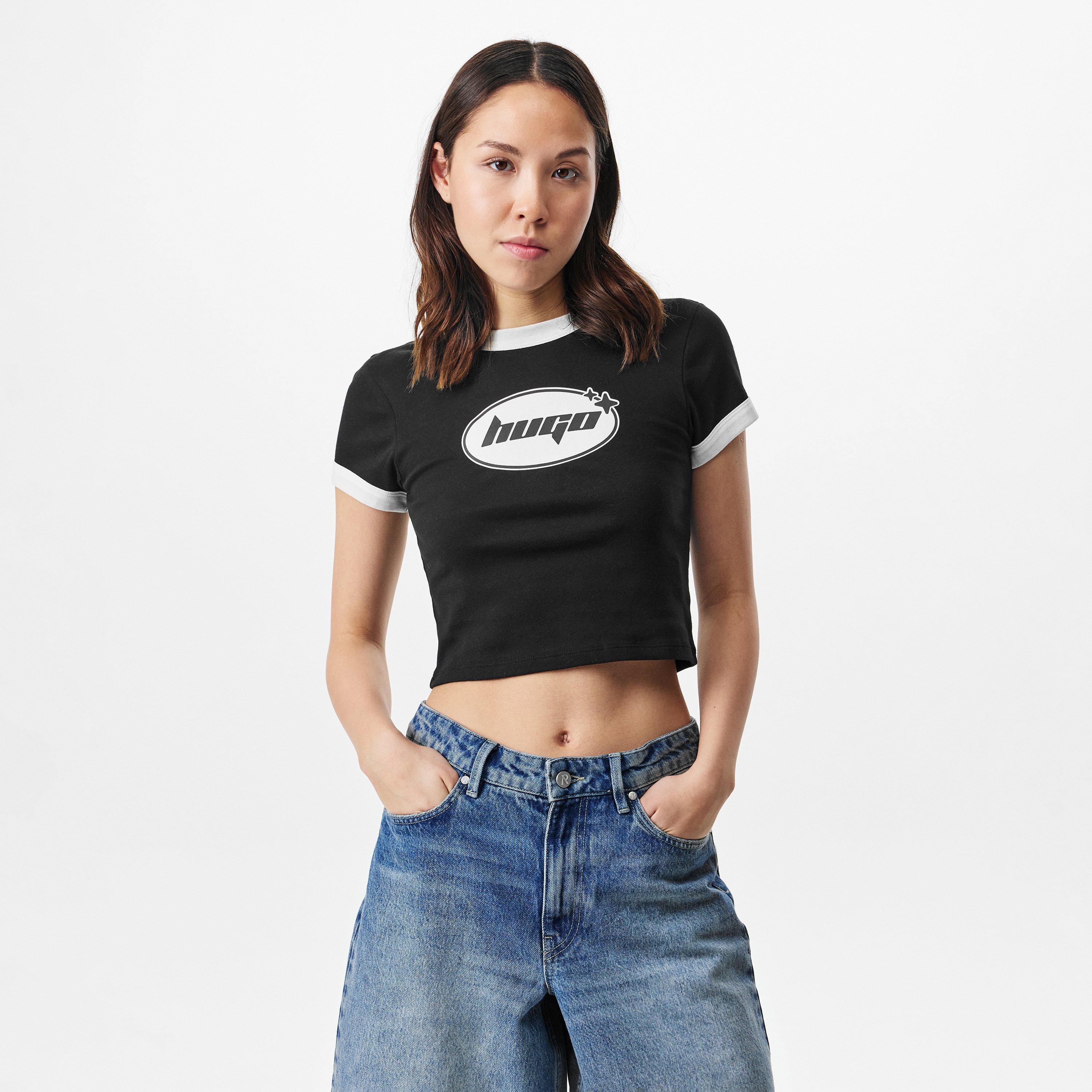 Black - Hugo - Dalia Baby Ringer T-Shirt - 2