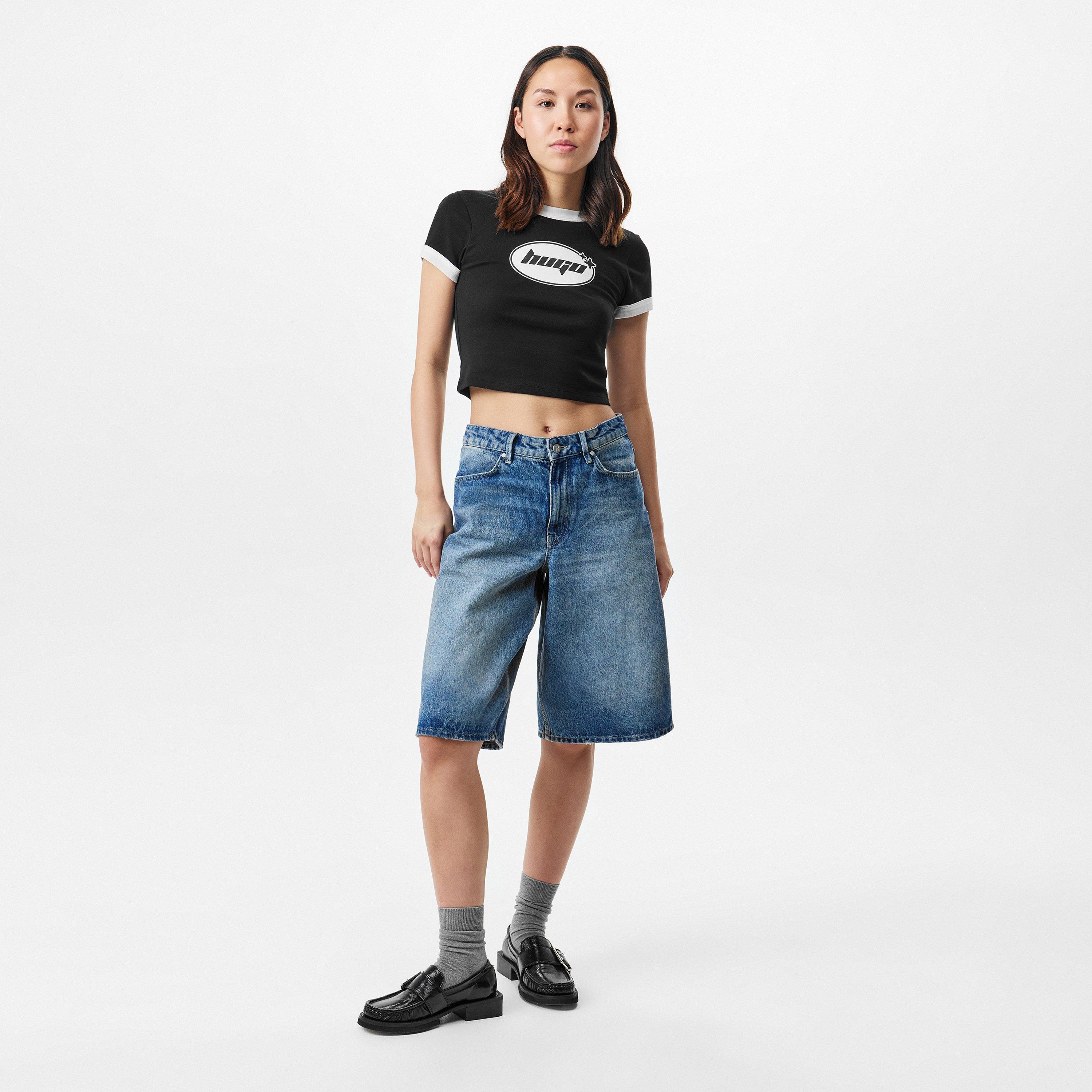 Black - Hugo - Dalia Baby Ringer T-Shirt - 5