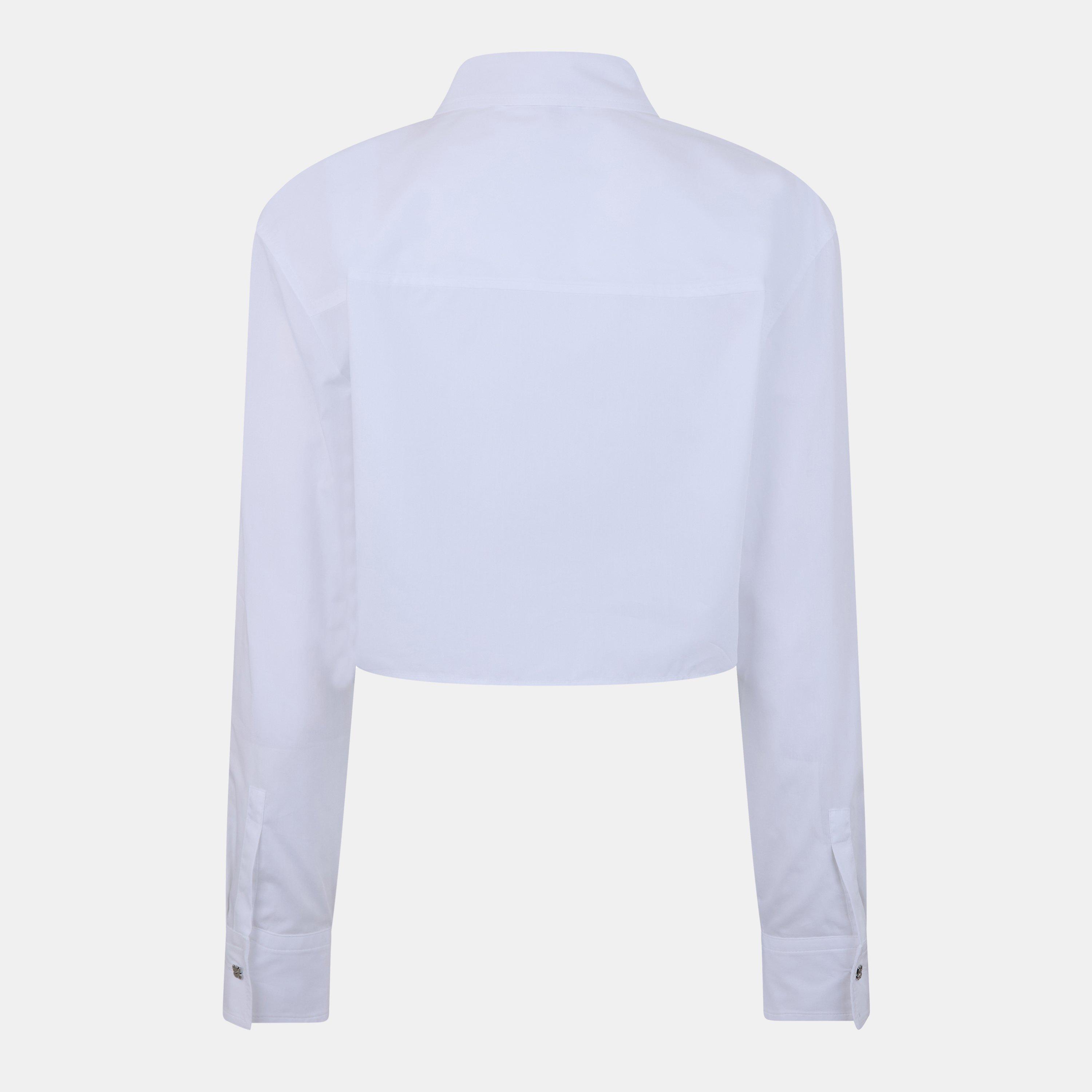 White - Hugo - Ecarla Cropped Shirt - 7