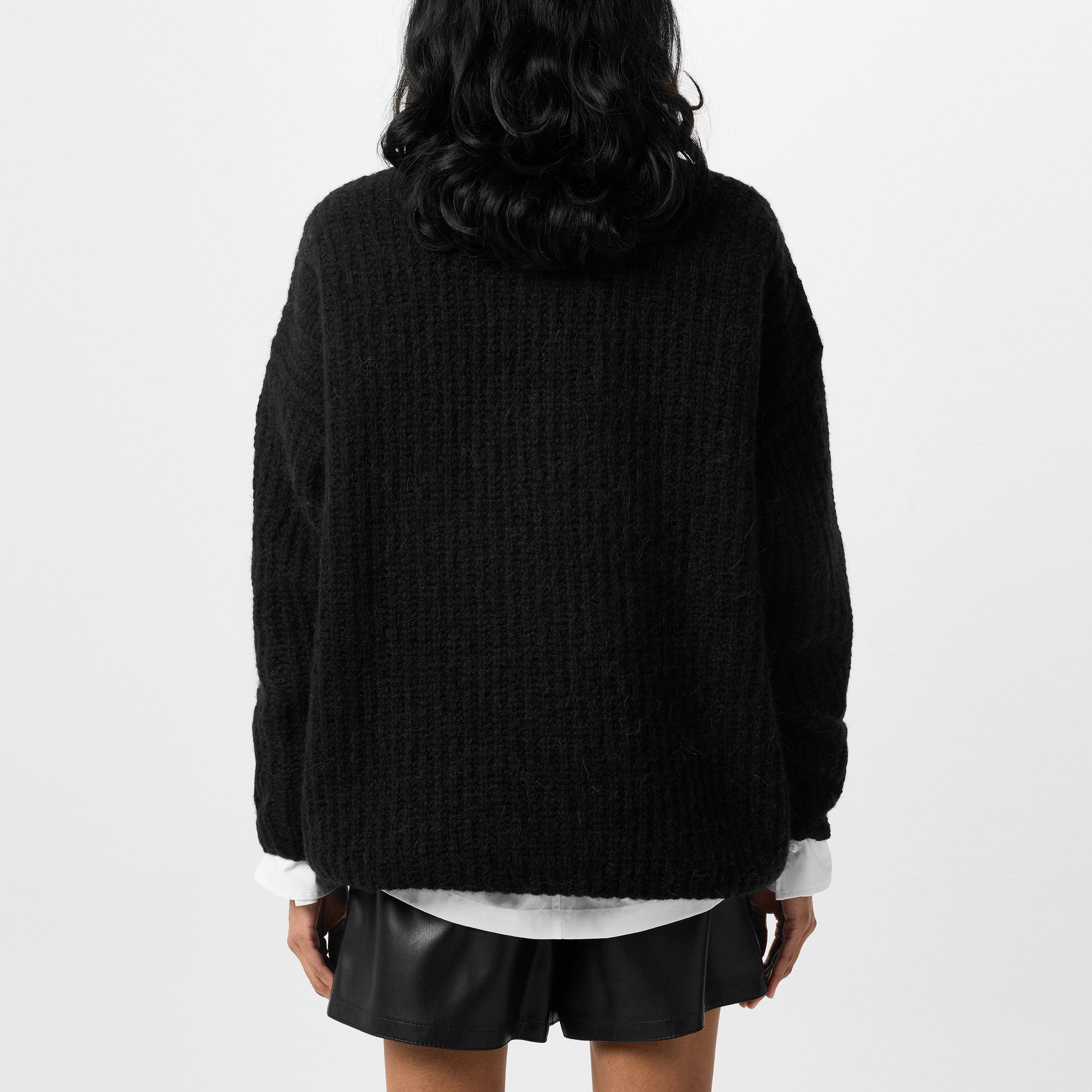 Black - Hugo - Oversized Logo Sweater - 4
