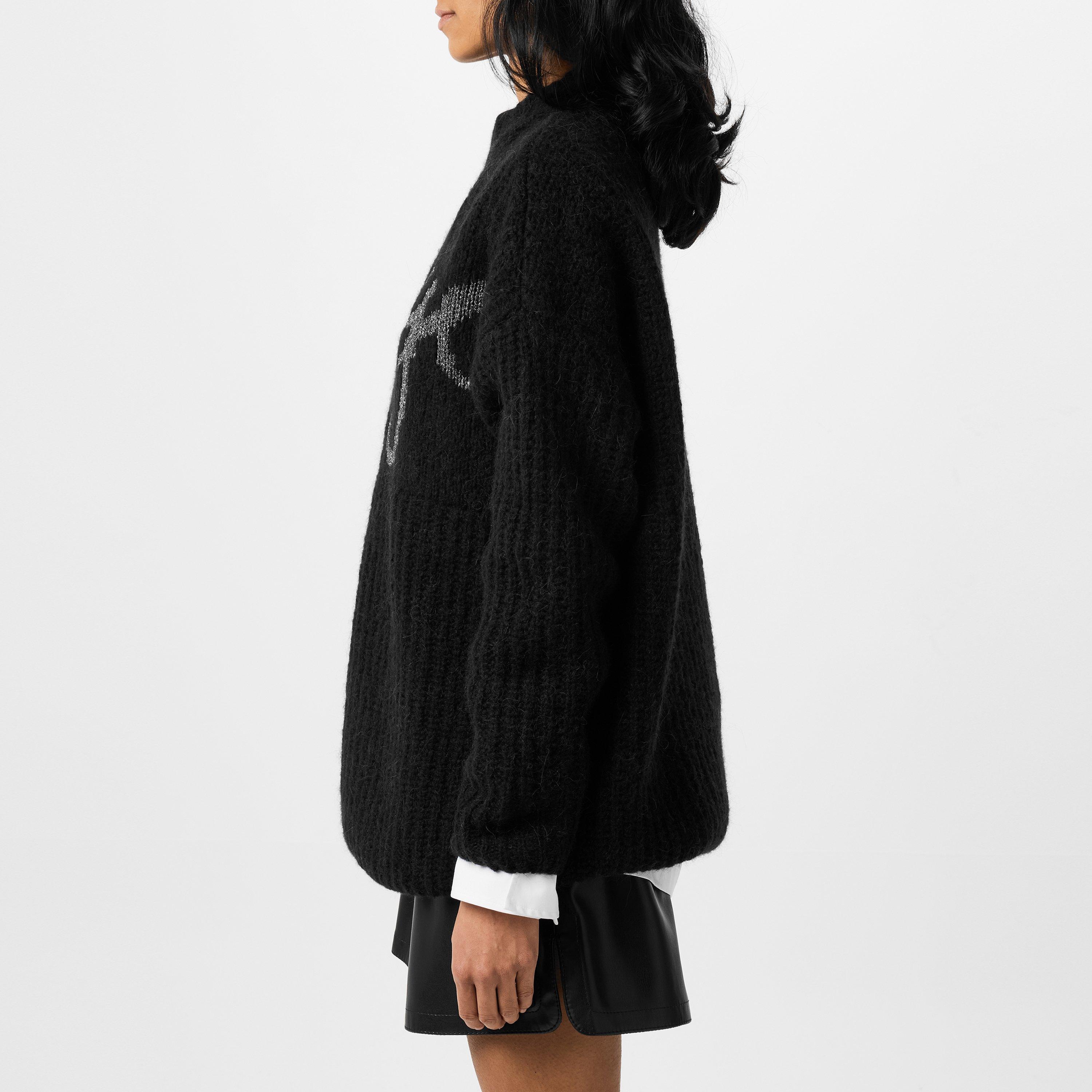 Black - Hugo - Oversized Logo Sweater - 5