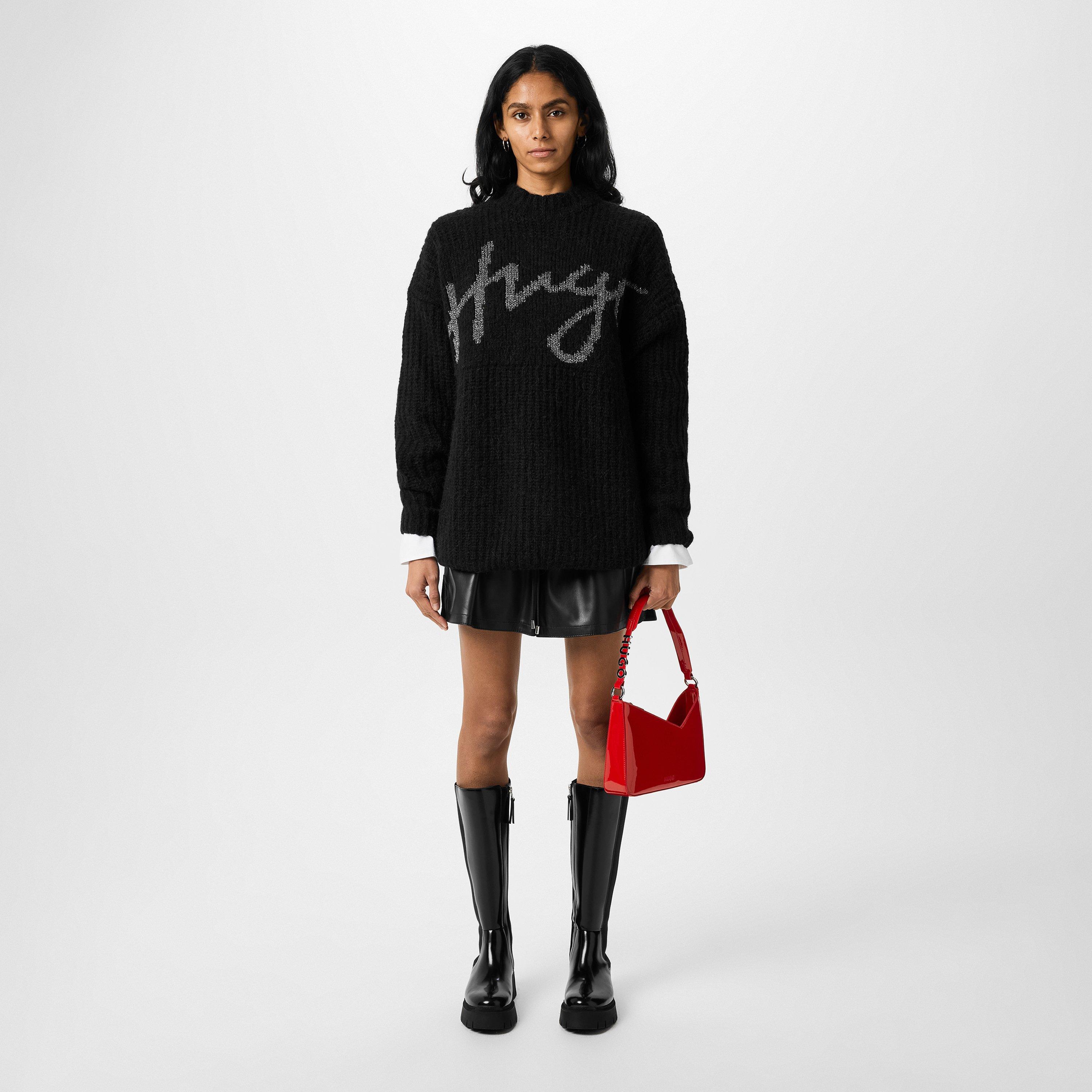 Black - Hugo - Oversized Logo Sweater - 6
