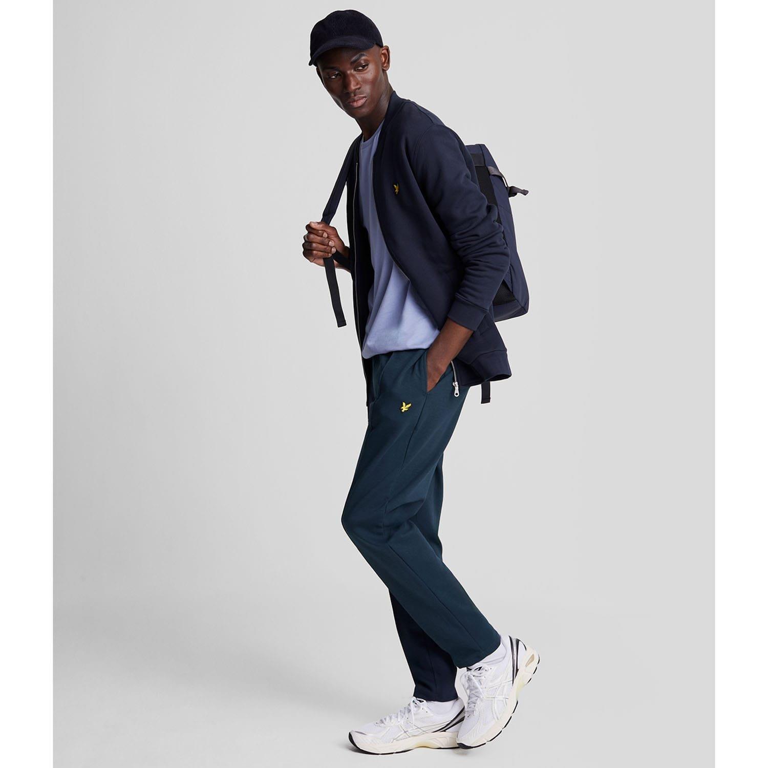 Navy - Lyle and Scott - Pintuck Interlock Sweatpants - 2