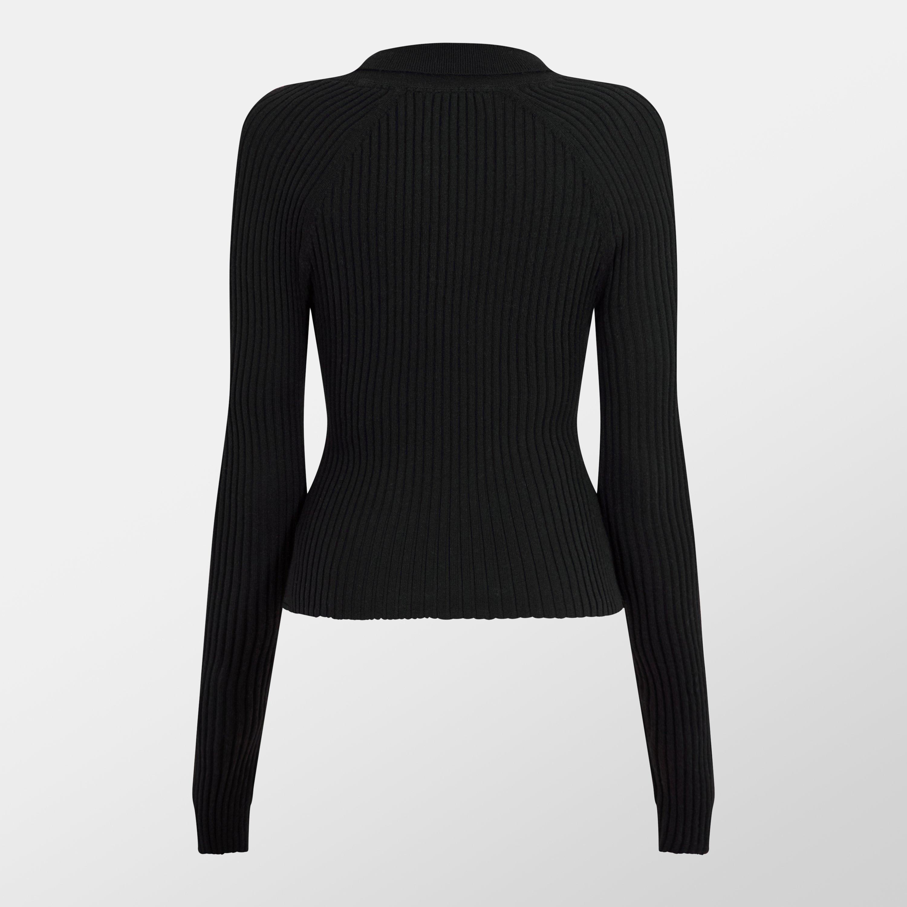 Black - Tommy Jeans - Collar Badge Rib Pullover Sweater - 2