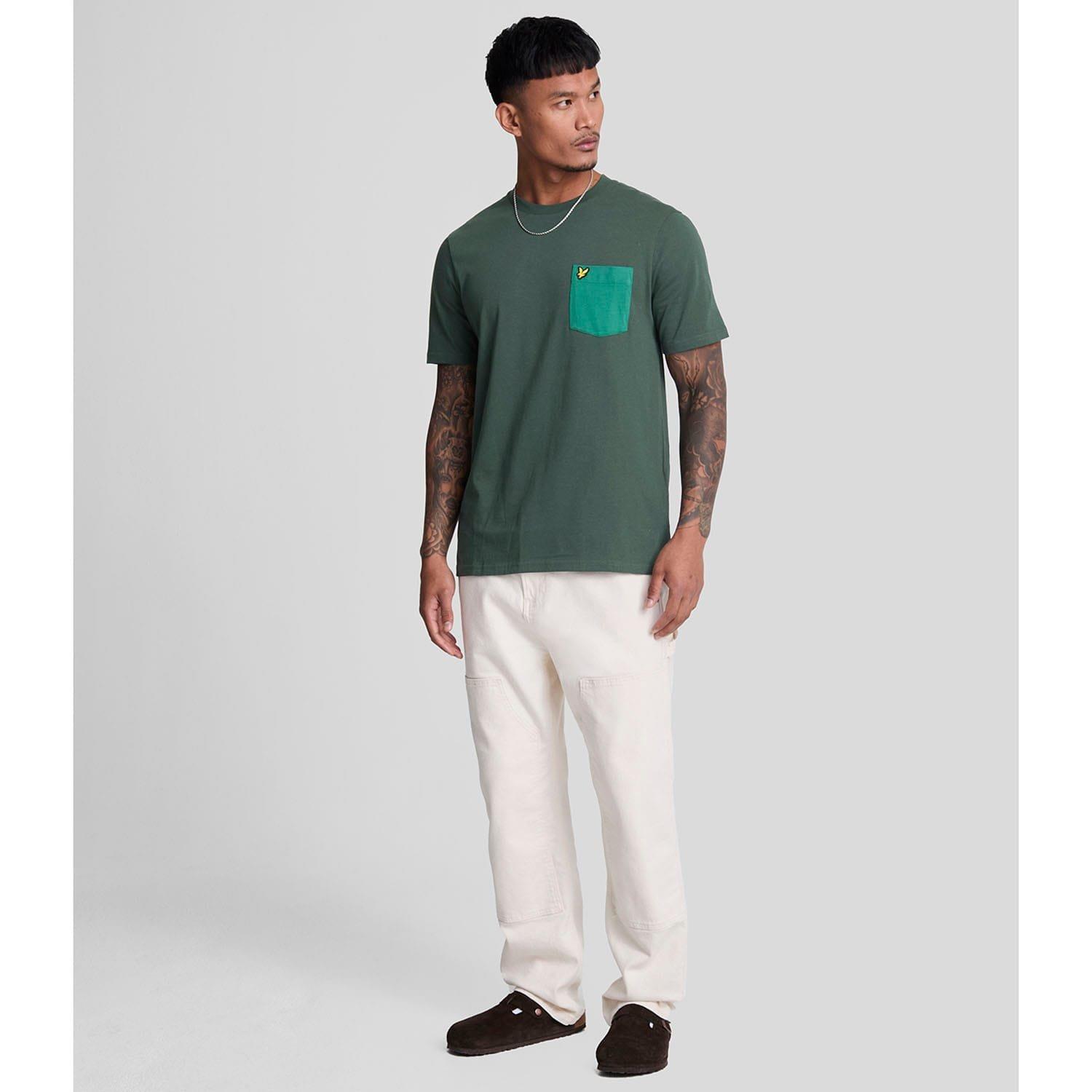 Teal - Lyle and Scott - Tonal Pocket T-Shirt - 2