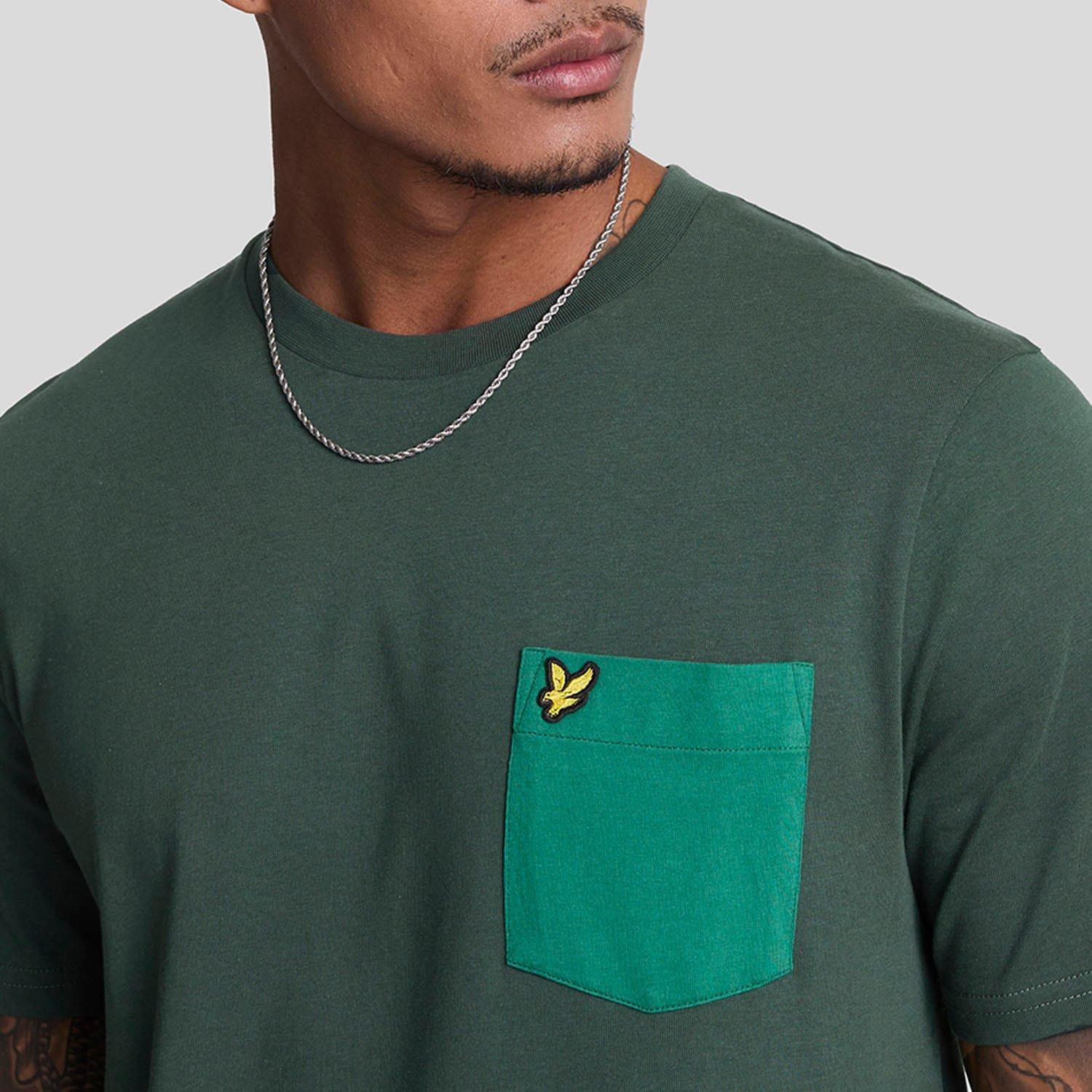 Teal - Lyle and Scott - Tonal Pocket T-Shirt - 4