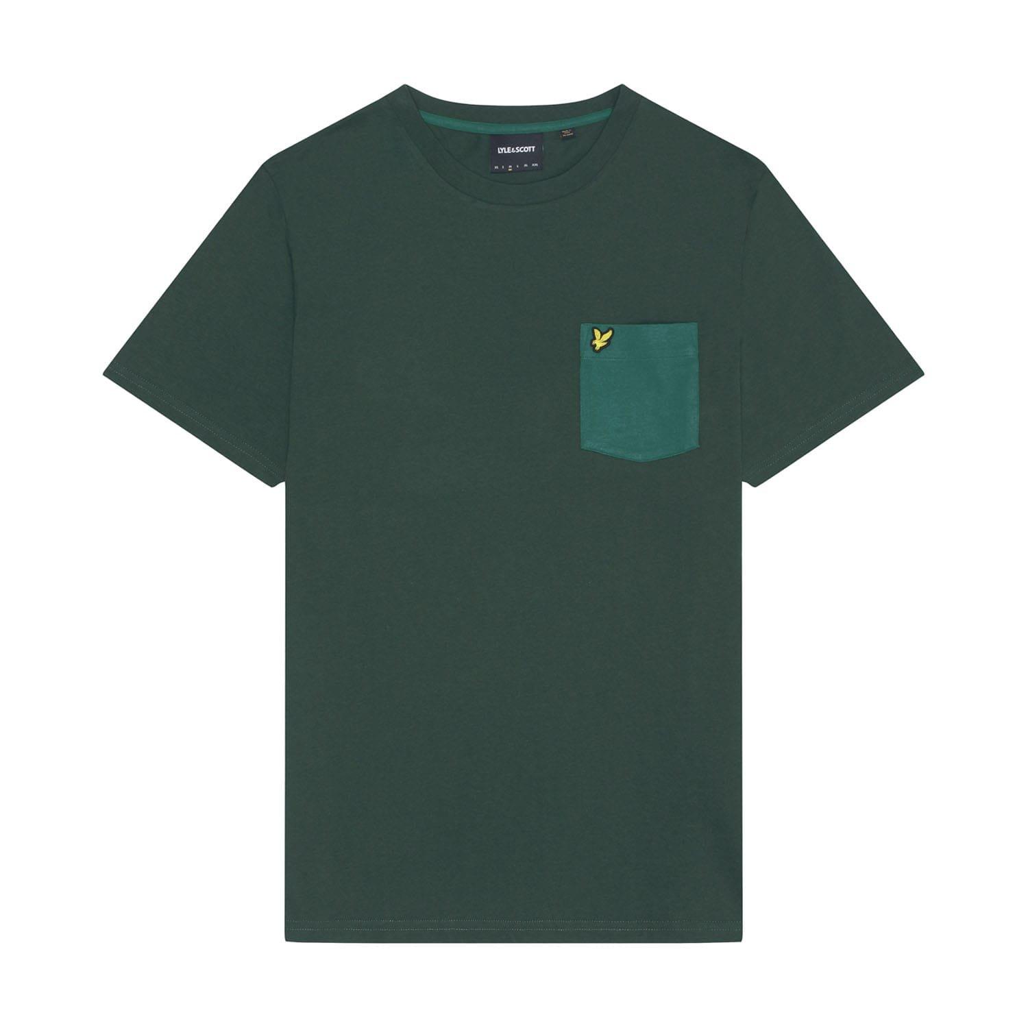 Teal - Lyle and Scott - Tonal Pocket T-Shirt - 5