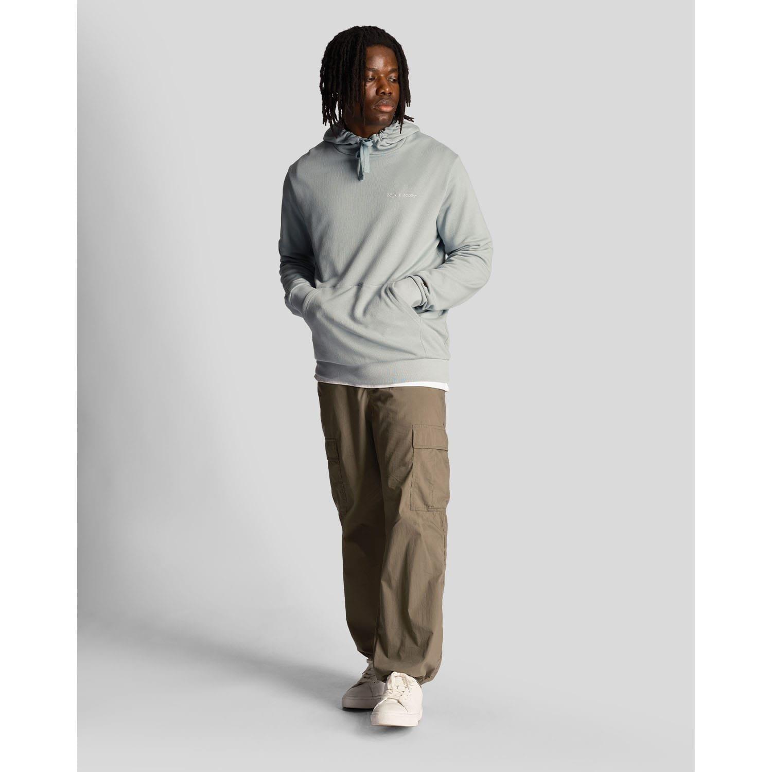 Blue - Lyle and Scott - Loopback Embroidered Hoodie - 2