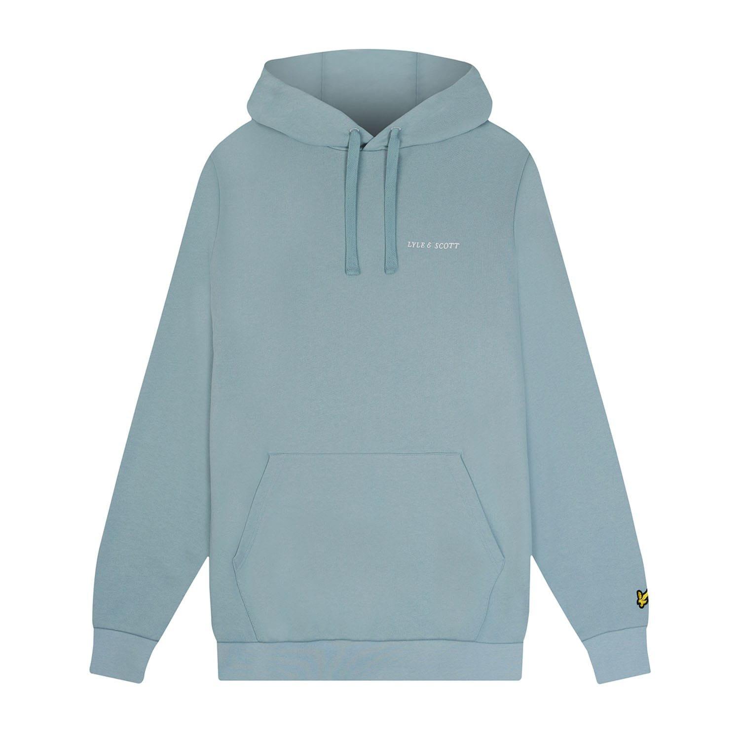 Blue - Lyle and Scott - Loopback Embroidered Hoodie - 4