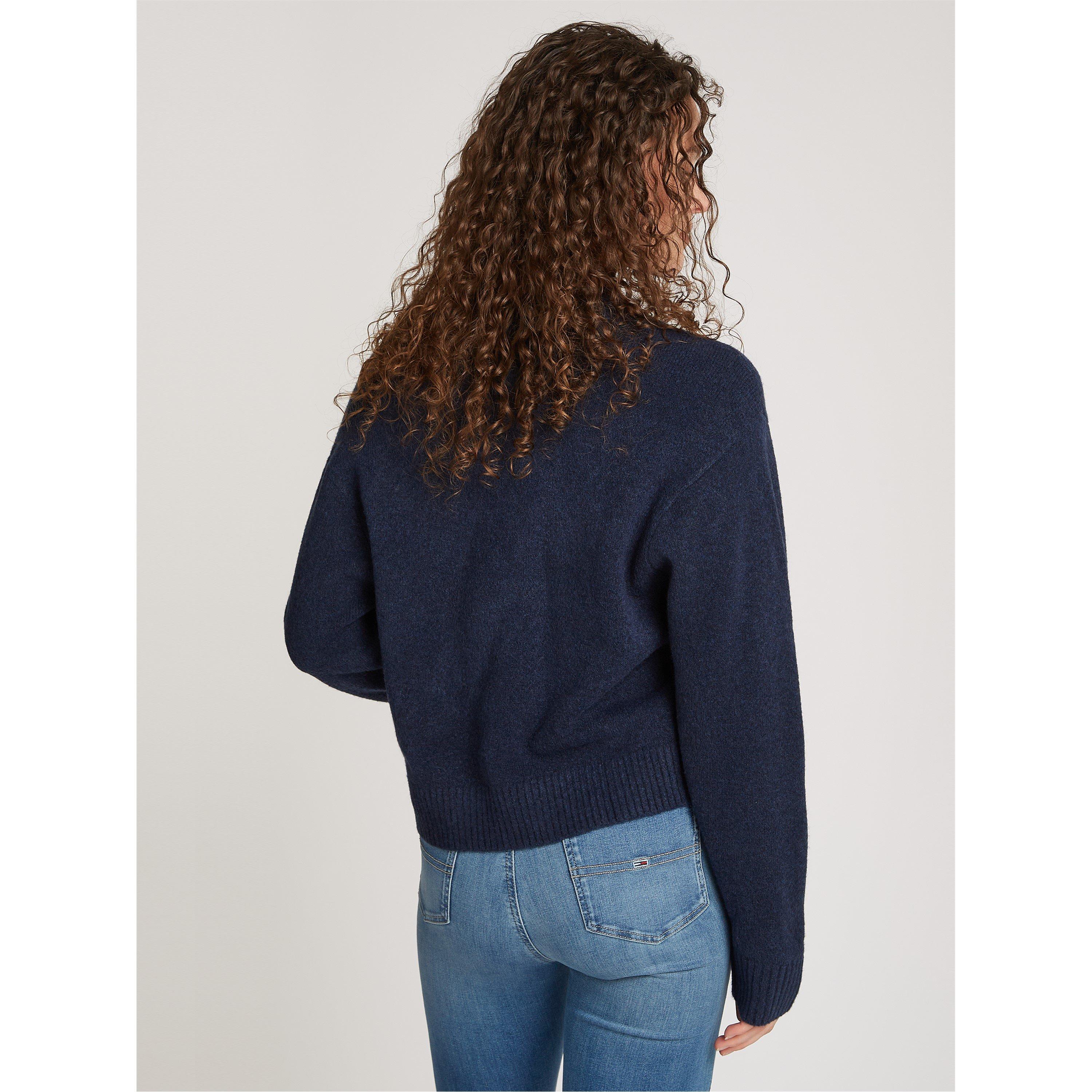 Dark Navy M - Tommy Jeans - Melange Flag Pull Over Sweater - 2