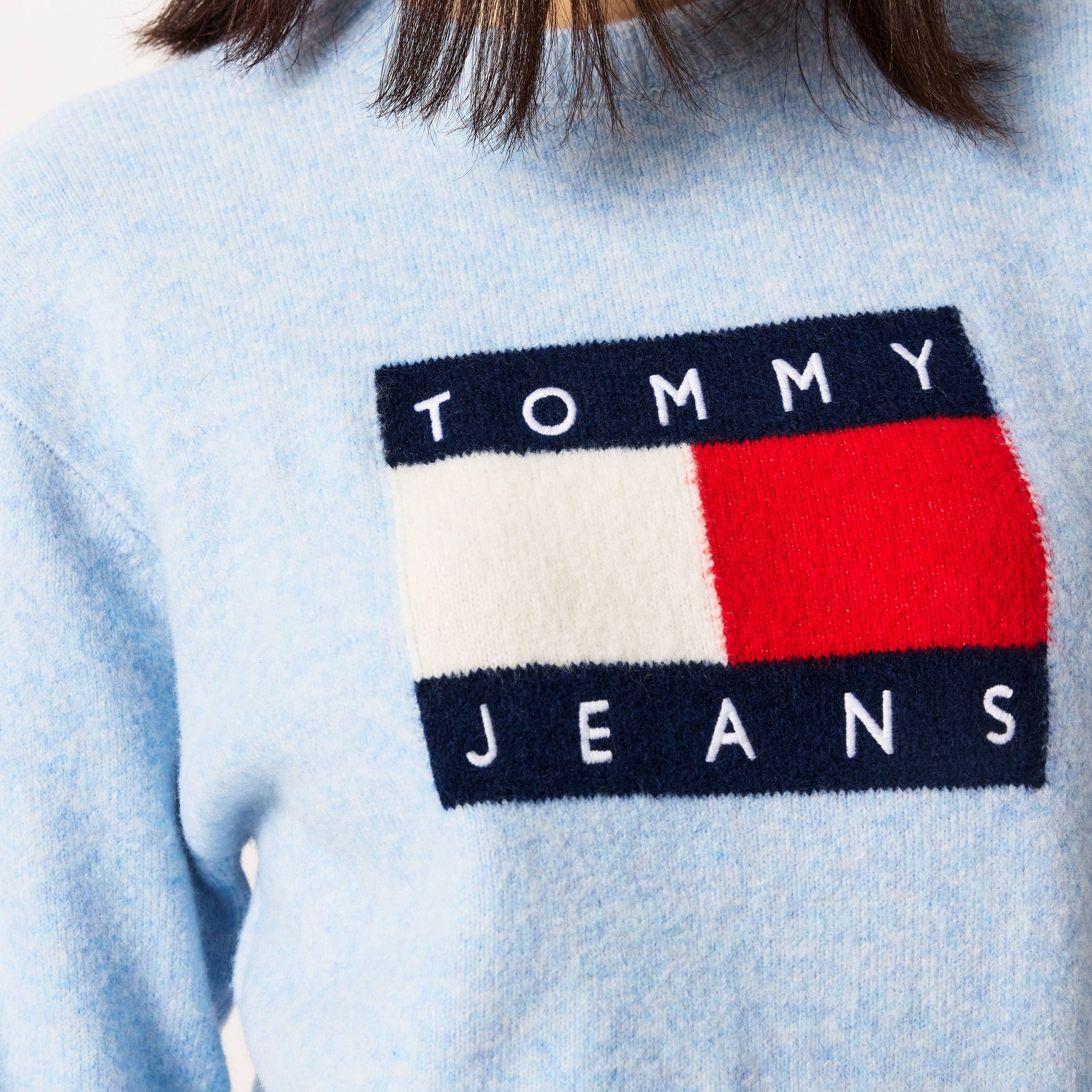 Barco azul M - Tommy Jeans - Melange Flag Pull Over Sweater - 5