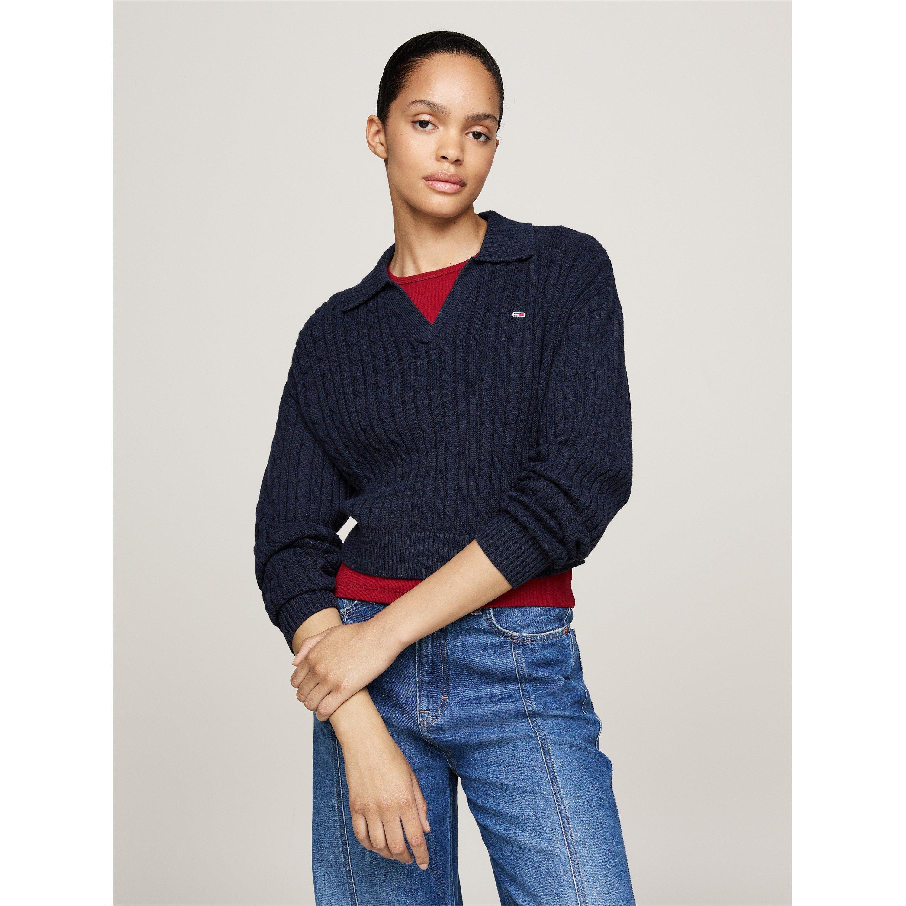 Dark Navy M - Tommy Jeans - Cable Rugby Pullover sweater - 2