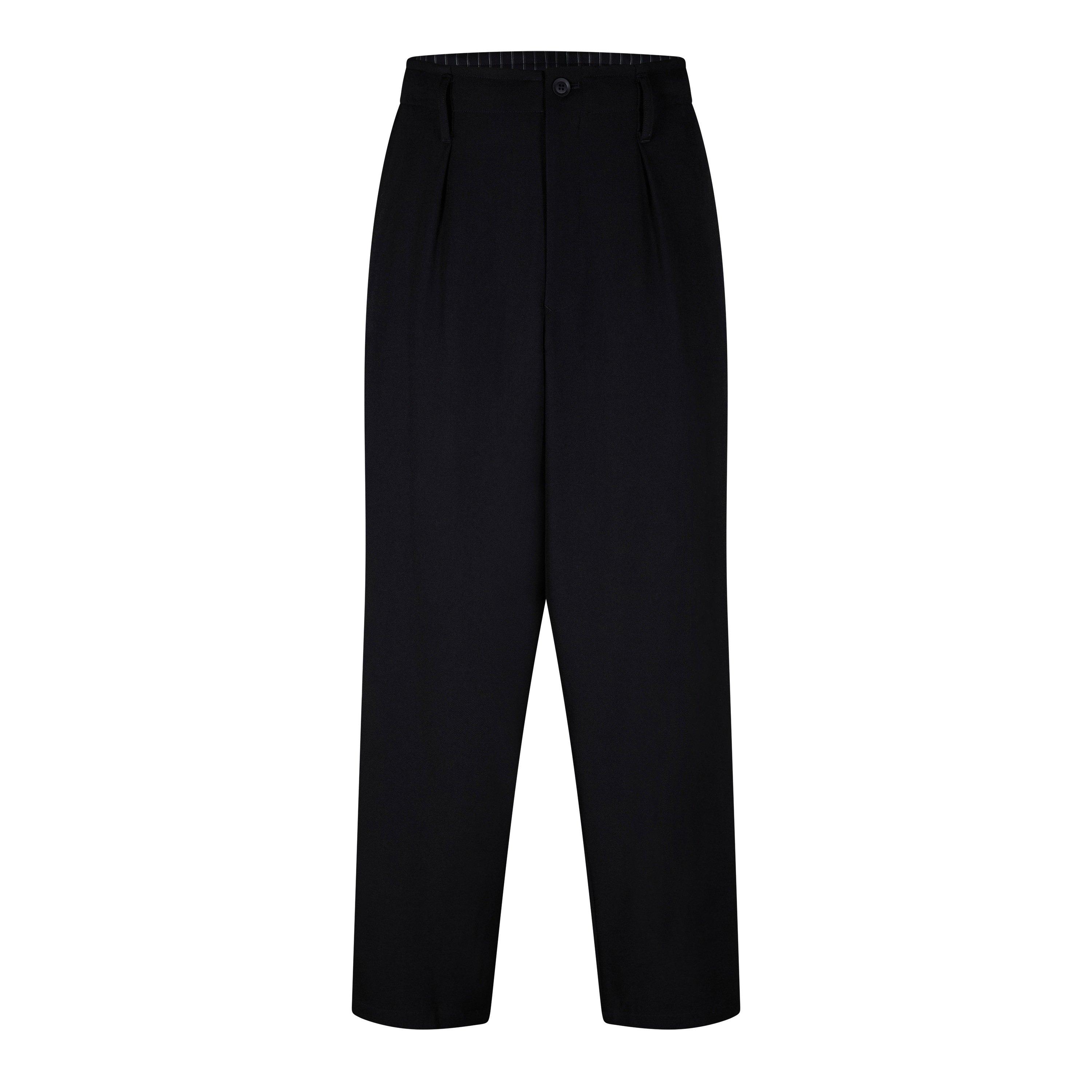 Black 1 - Yohji Yamamoto - Men's Pleated Trousers - 1