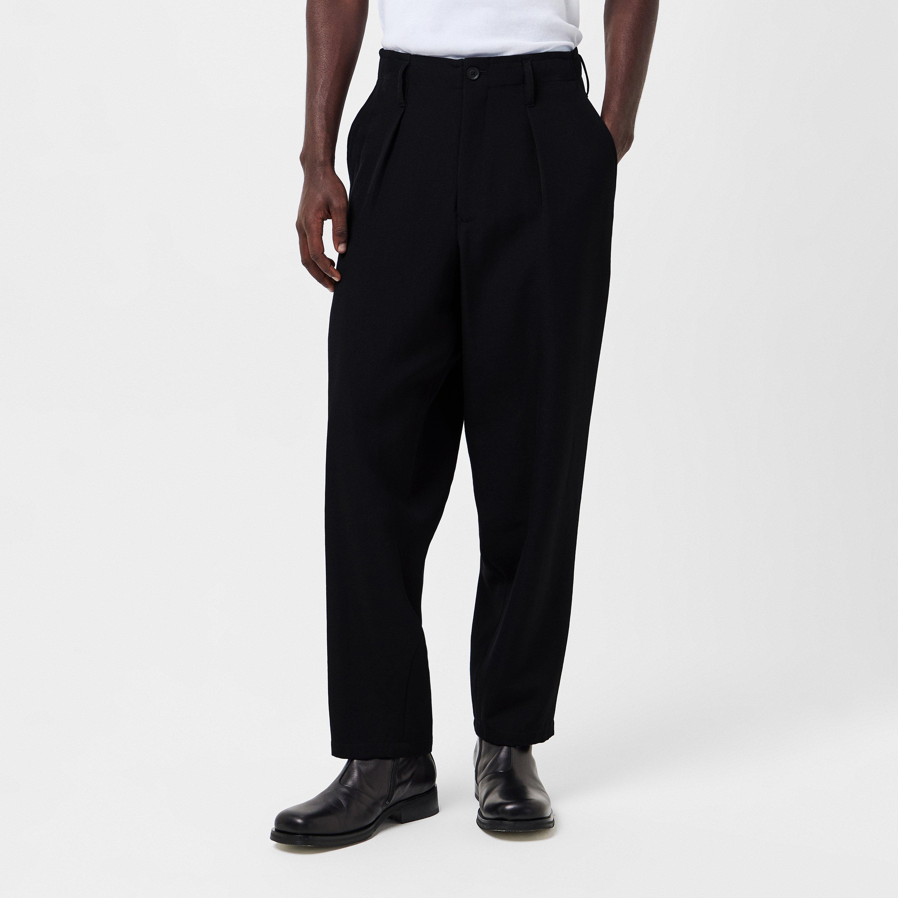 Black 1 - Yohji Yamamoto - Men's Pleated Trousers - 3