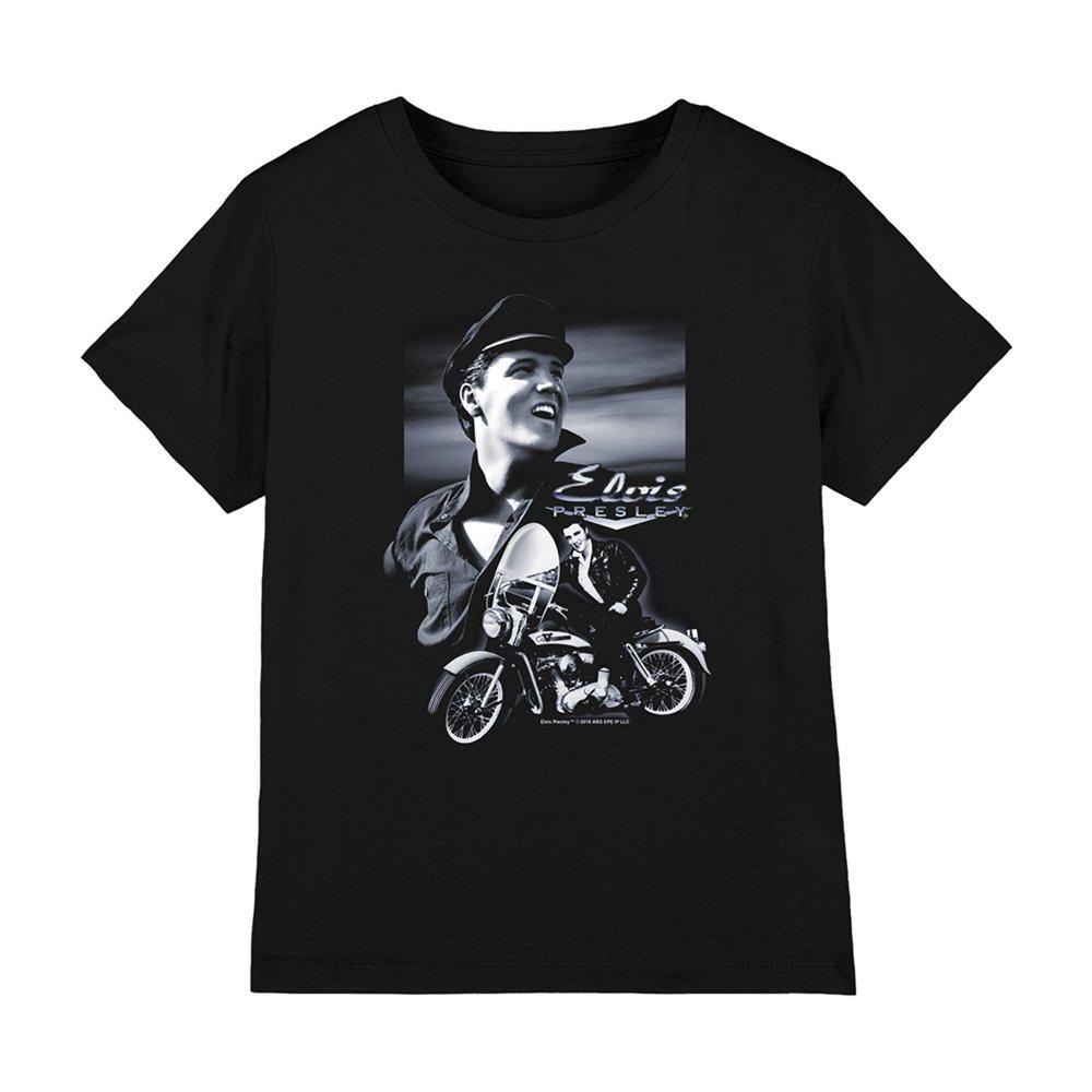 Black - Elvis Presley - Elvis Presley Motorcycle Kids T-Shirt Black - 1