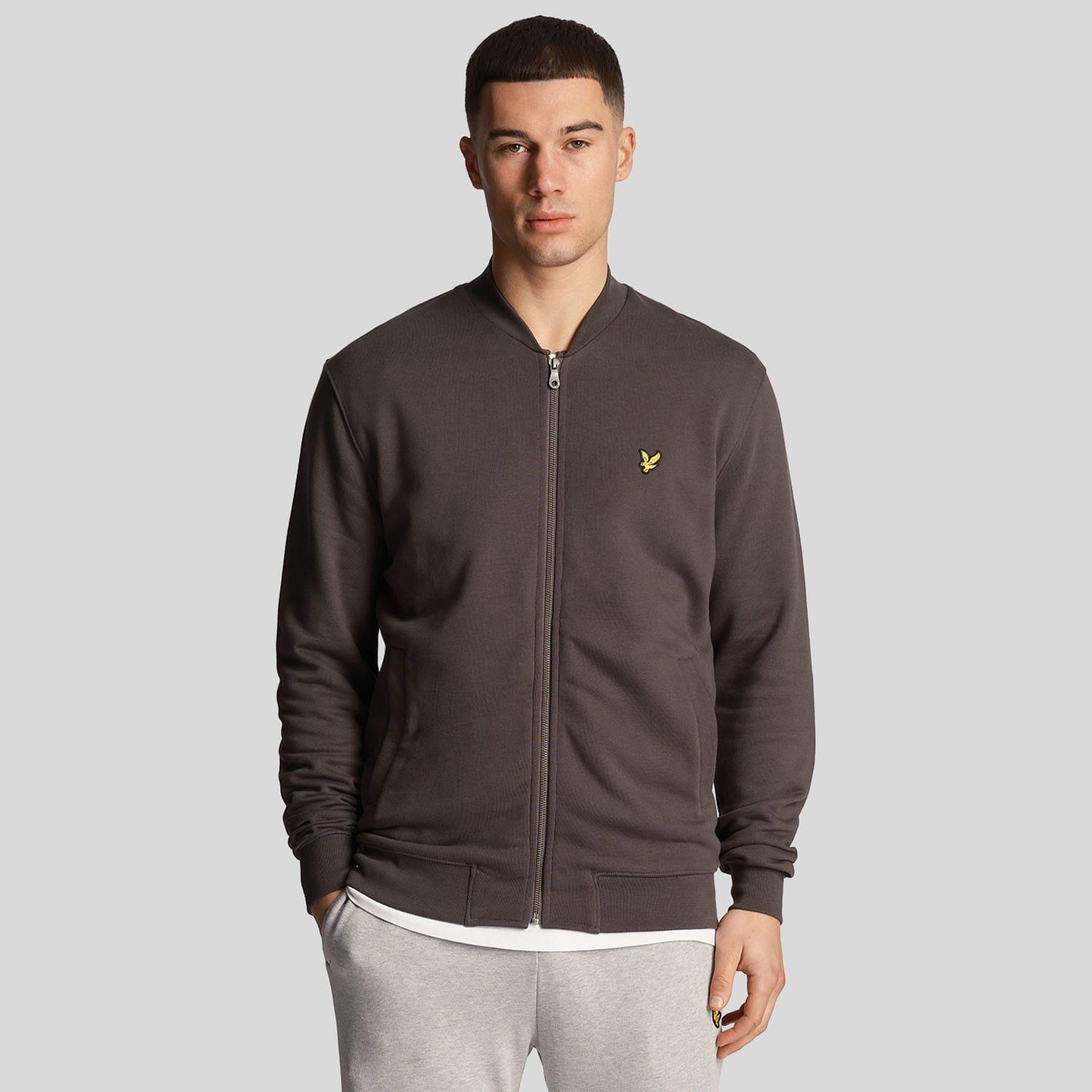Gunmetal - Lyle and Scott - Loopback Jersey Bomber Jacket - 1