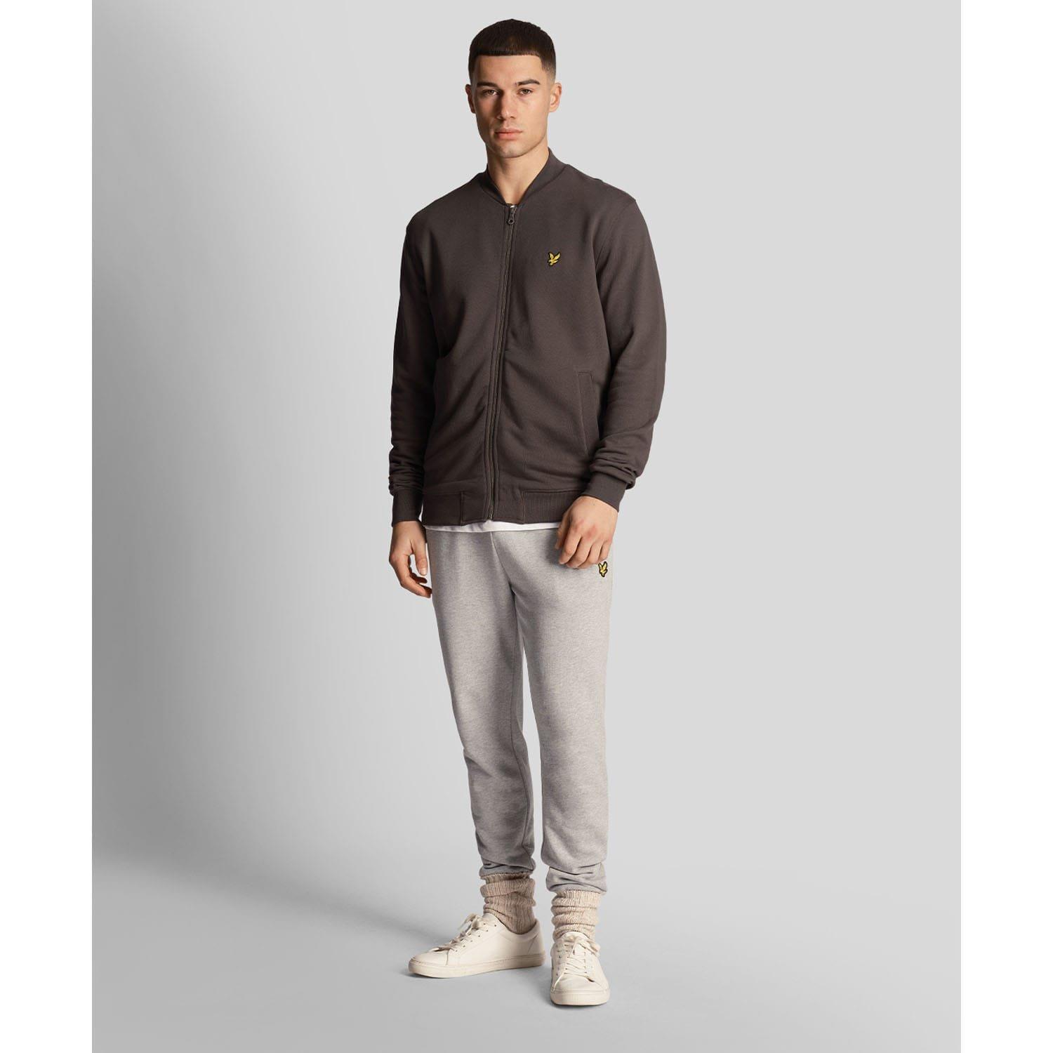 Gunmetal - Lyle and Scott - Loopback Jersey Bomber Jacket - 2