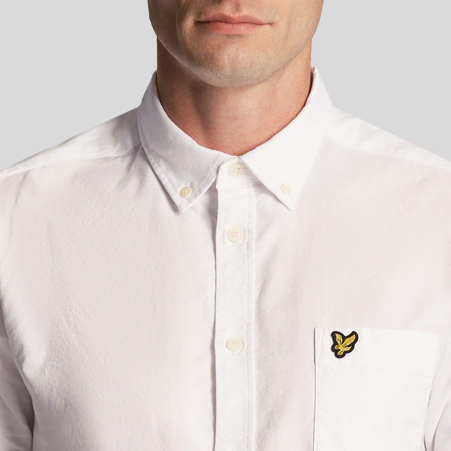 White - Lyle and Scott - Short Sleeve Oxford Shirt - 4