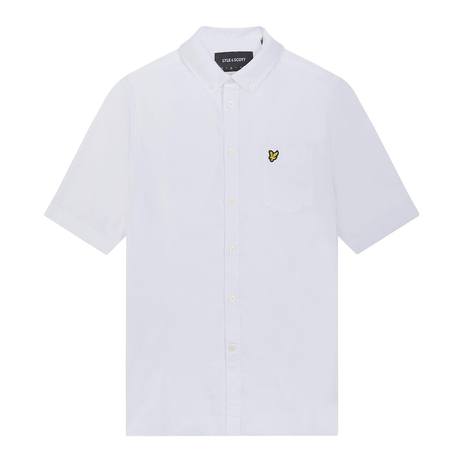 White - Lyle and Scott - Short Sleeve Oxford Shirt - 5
