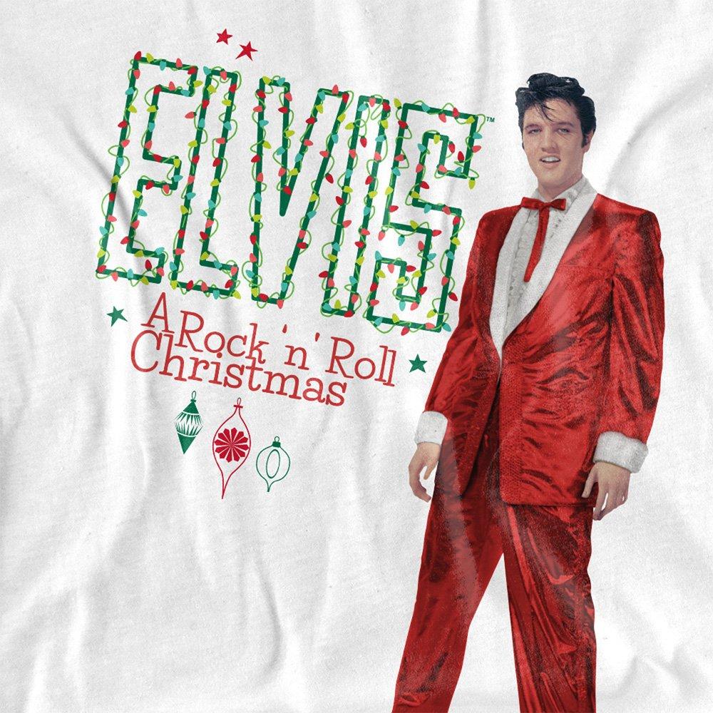 White - Elvis Presley - Elvis Holiday Lights Long Sleeve T-Shirt White - 2