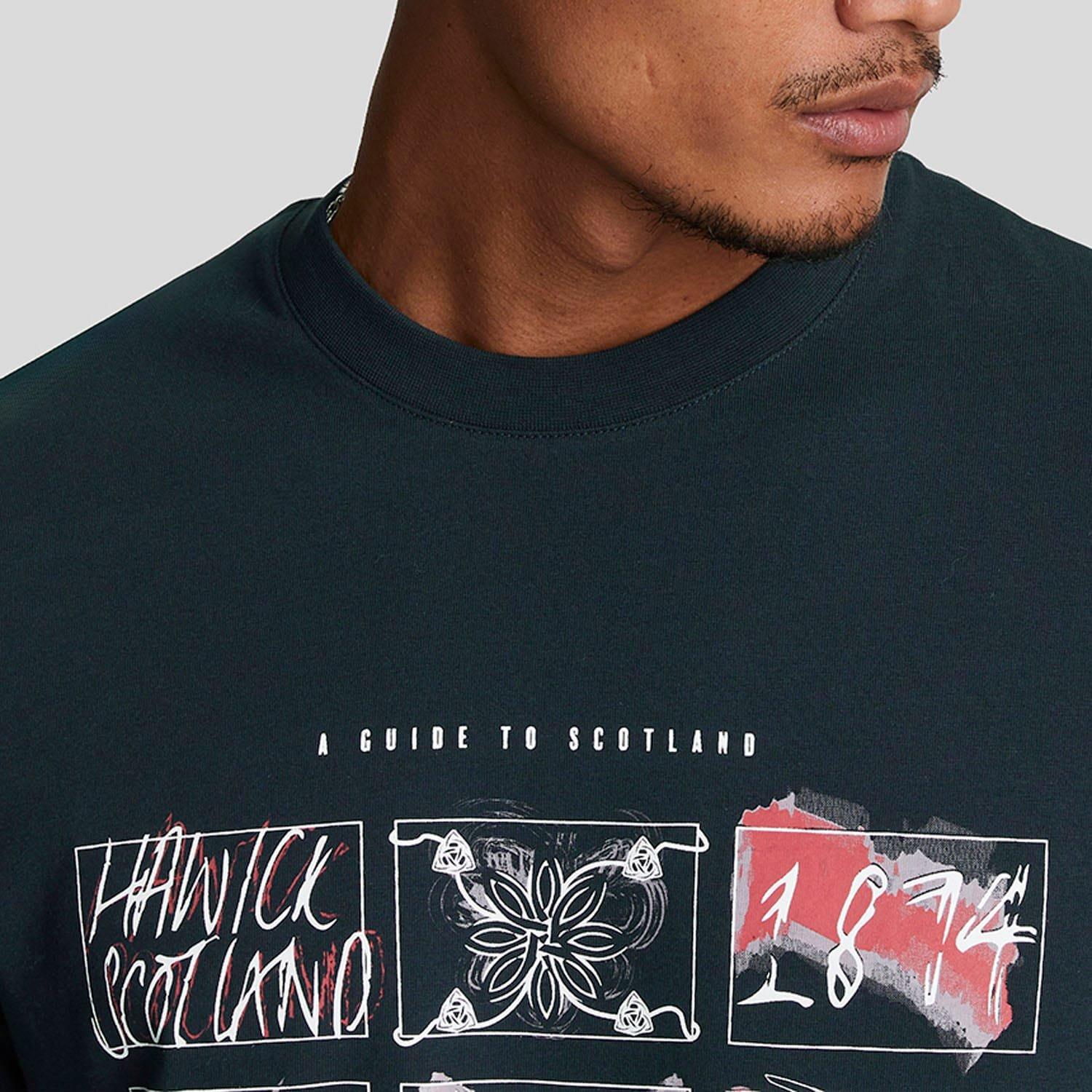 Navy - Lyle and Scott - A Guide To Scotland Graphic T-Shirt - 4