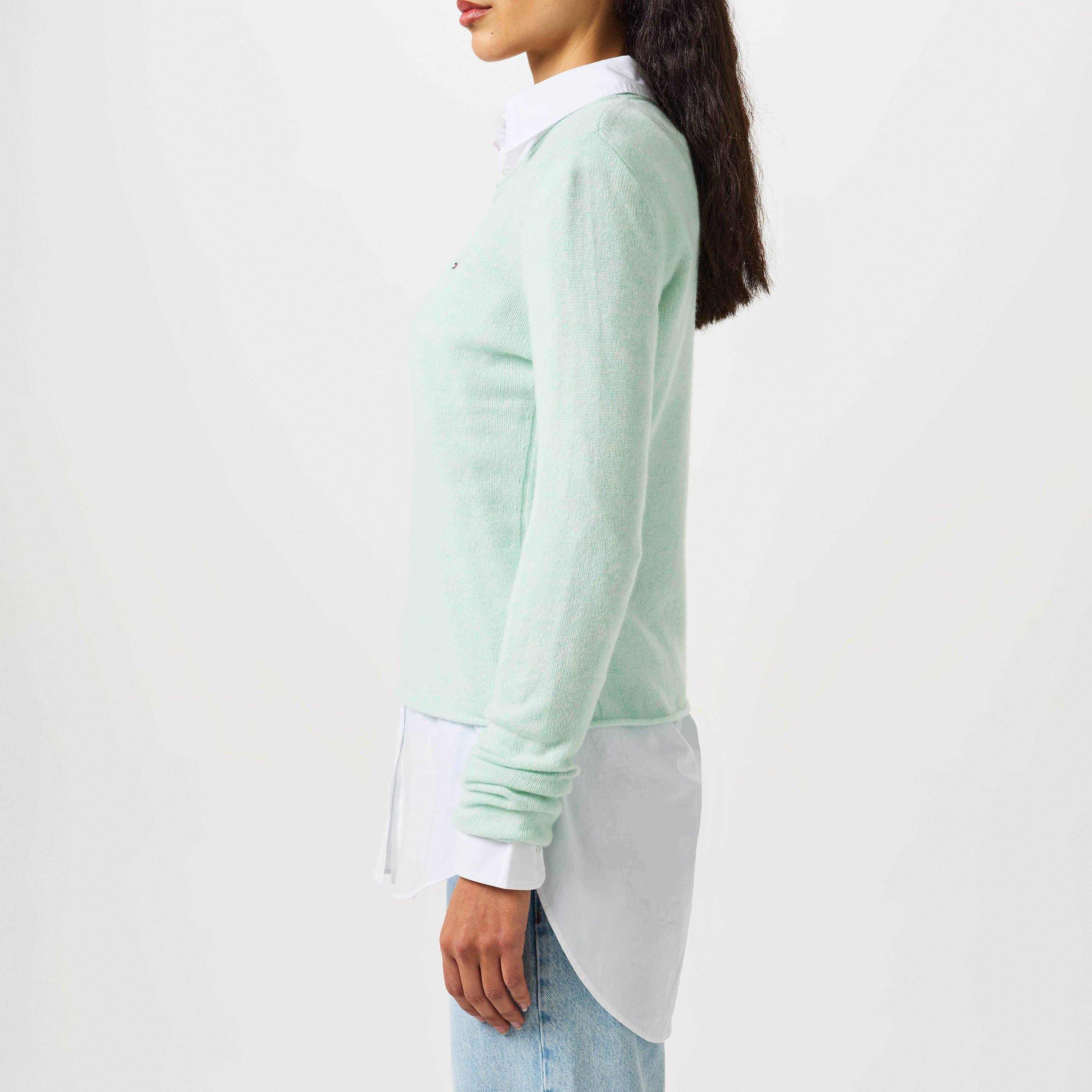 Minty Green - Tommy Hilfiger - Boat Neck Slim Long Sleeve Jumper from Tommy Hilfiger - 2