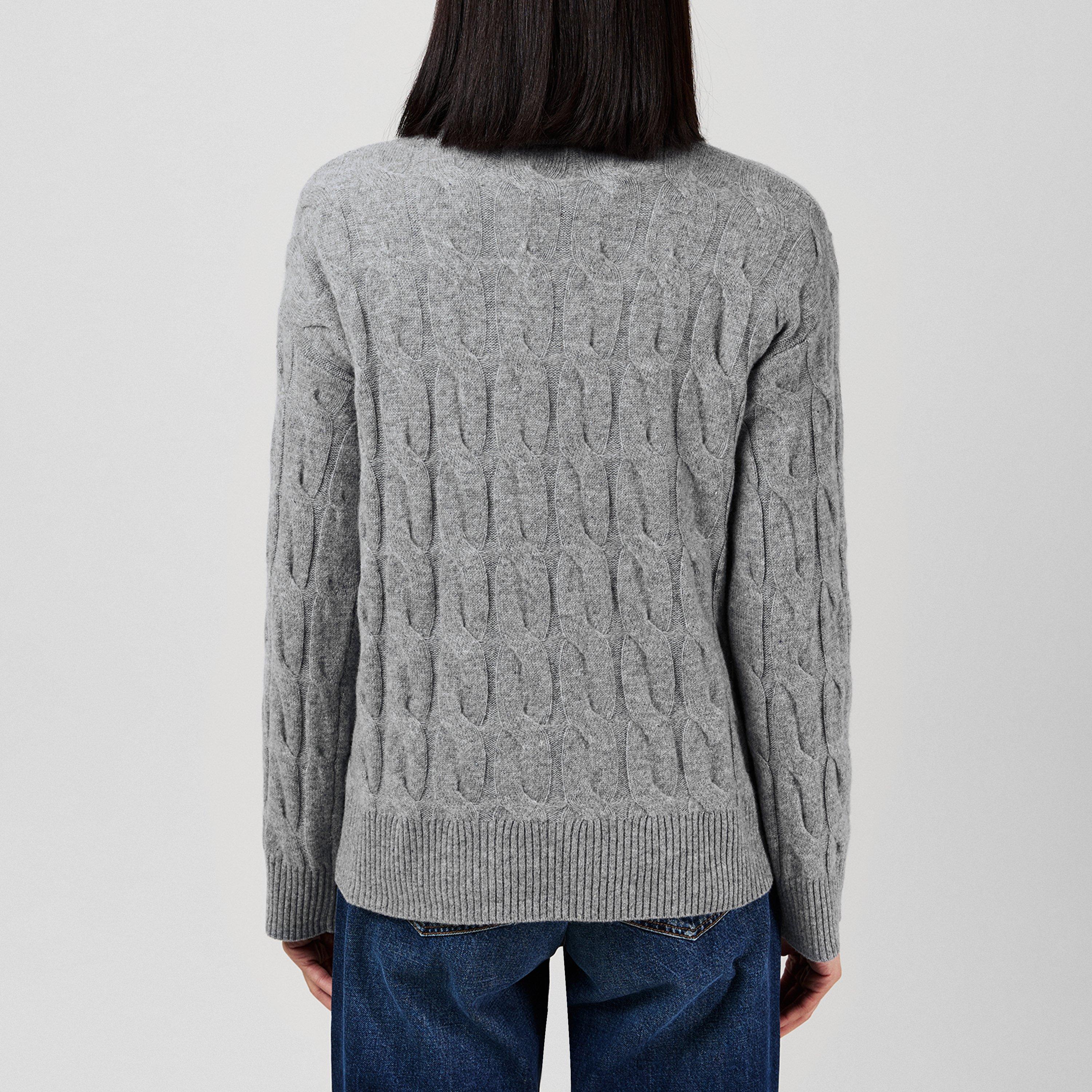 Med Hthr Gry - Tommy Hilfiger - Cable Roll Neck Jumper - 3