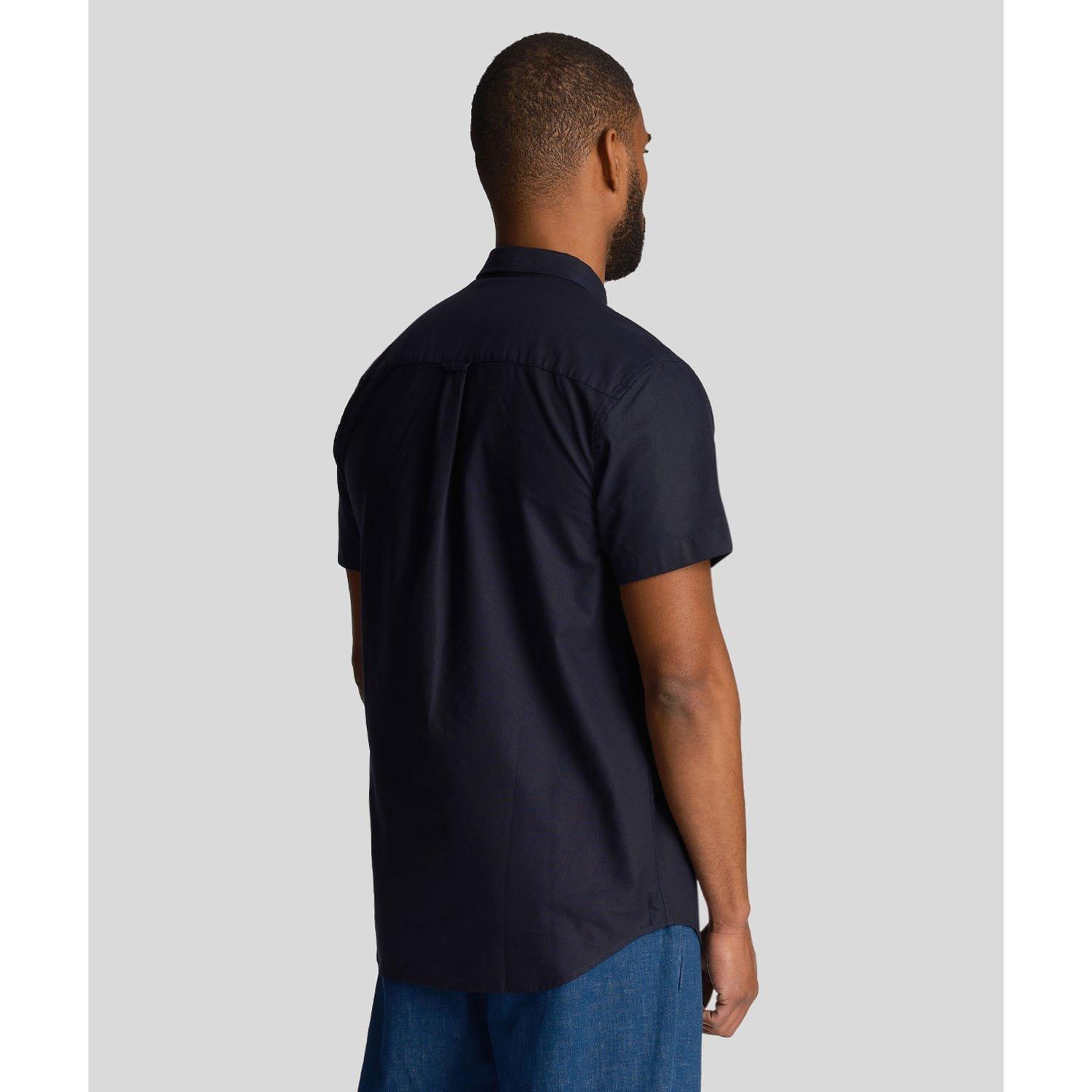 Navy - Lyle and Scott - Short Sleeve Oxford Shirt - 3