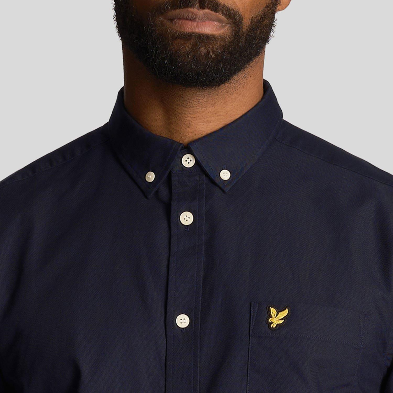 Navy - Lyle and Scott - Short Sleeve Oxford Shirt - 4
