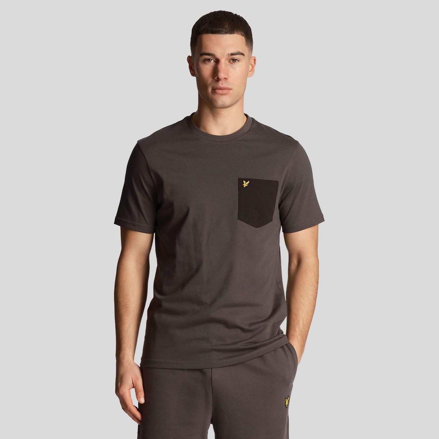 Grey Black - Lyle and Scott - Contrast Pocket T-Shirt - 1