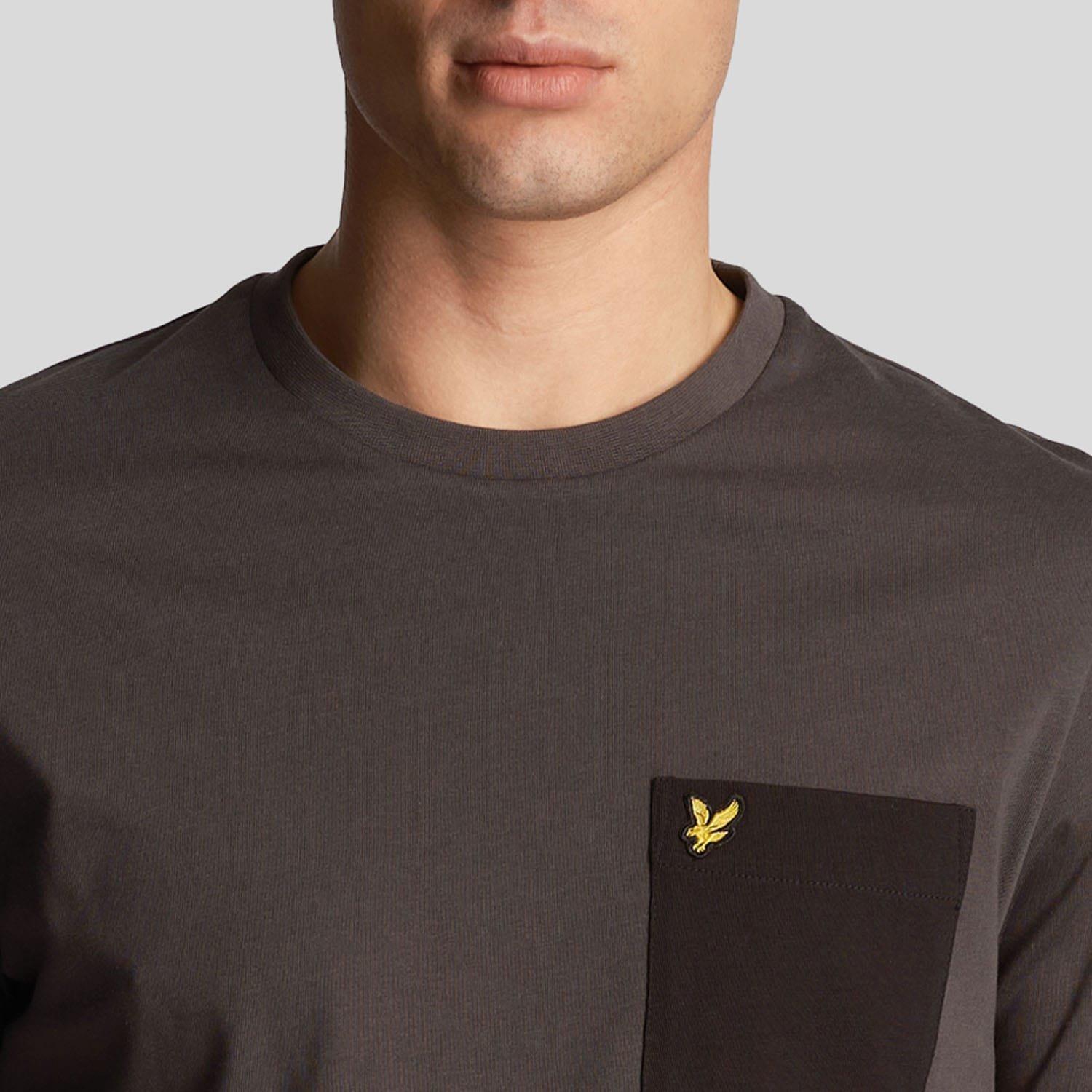 Grey Black - Lyle and Scott - Contrast Pocket T-Shirt - 4