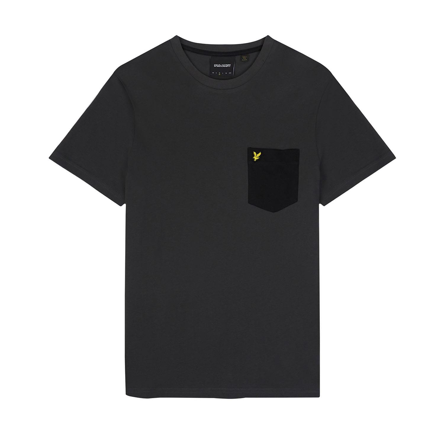 Grey Black - Lyle and Scott - Contrast Pocket T-Shirt - 5