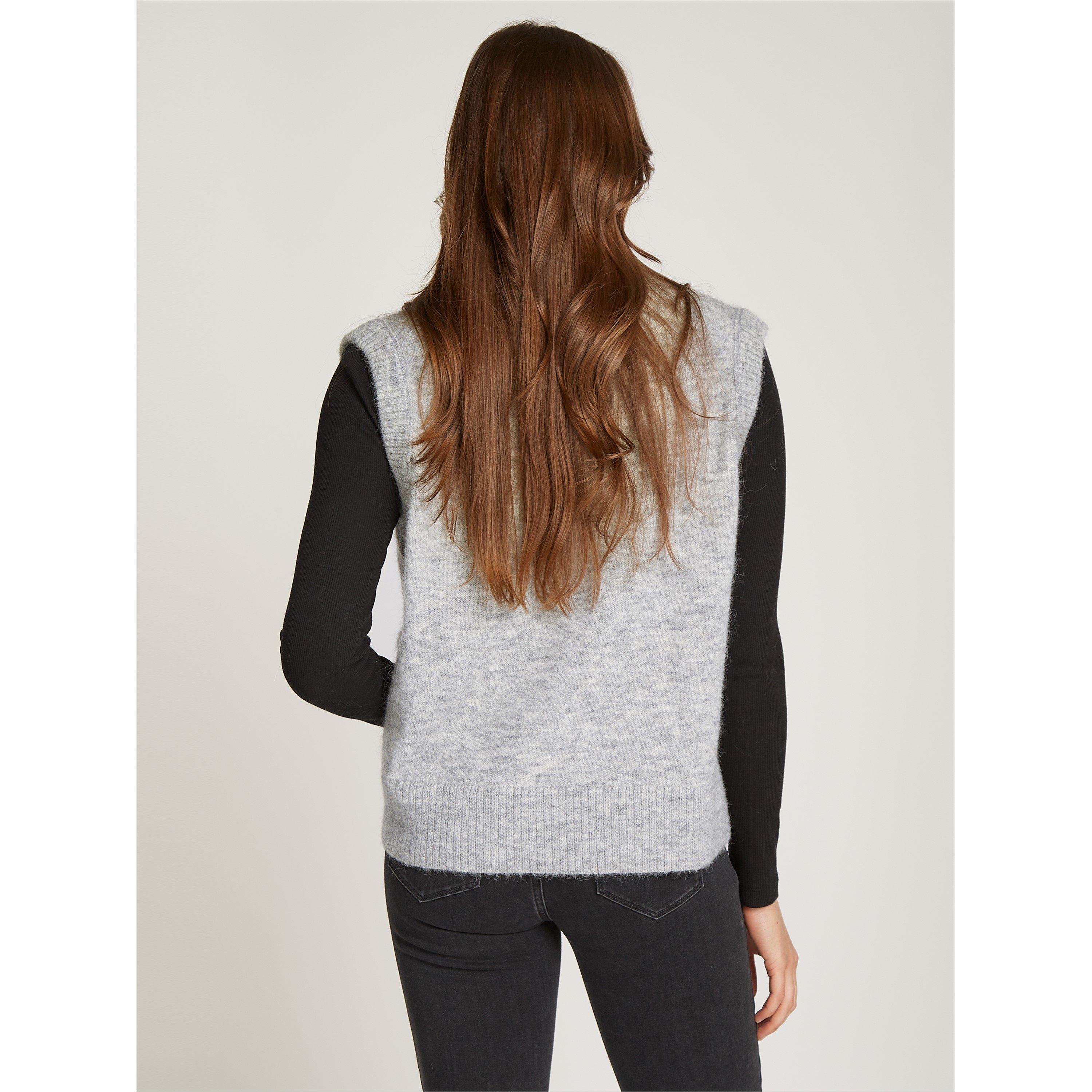 Gris Heather - Calvin Klein Jeans - Women's Textured Knitted Sweater Vests - 2