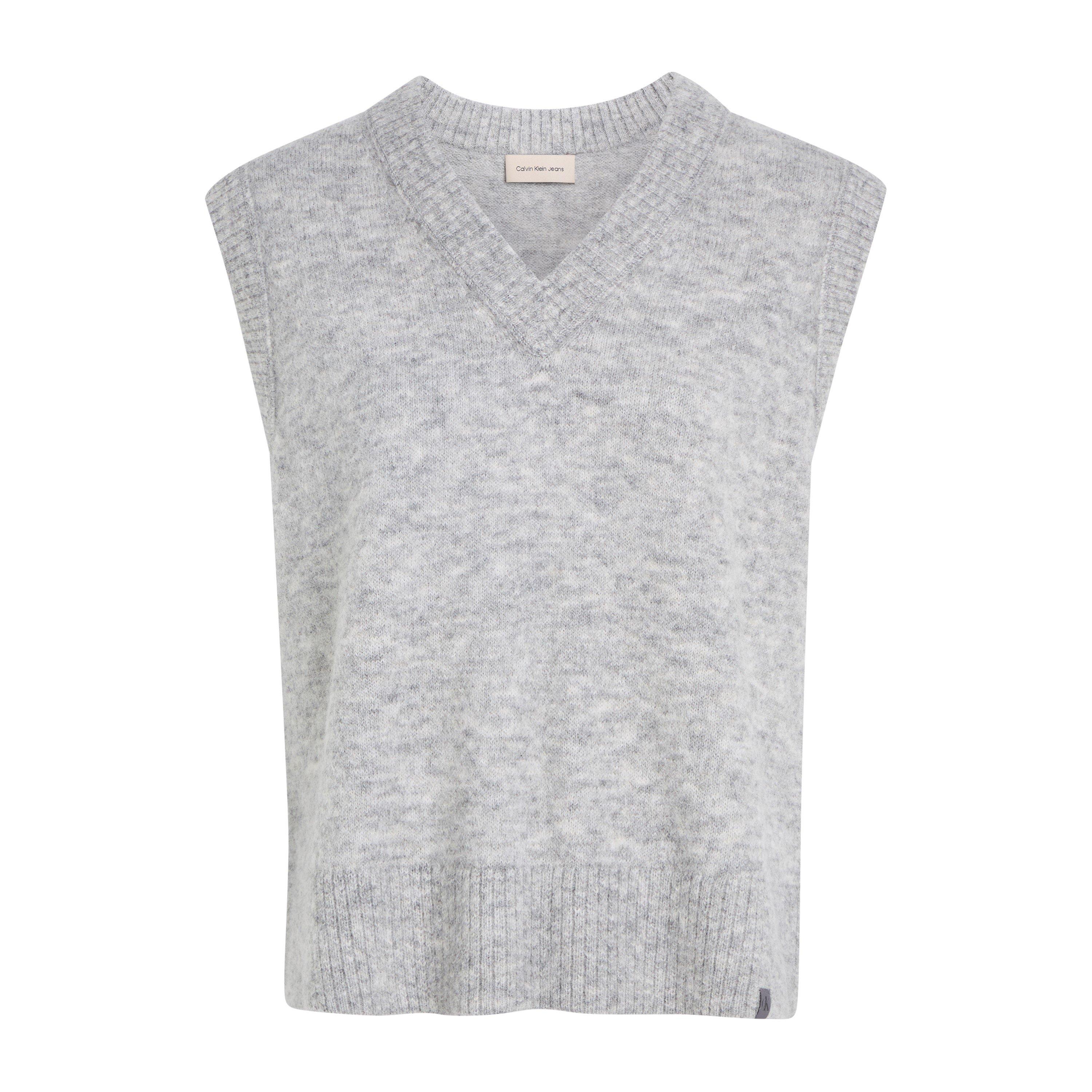 Gris Heather - Calvin Klein Jeans - Women's Textured Knitted Sweater Vests - 5